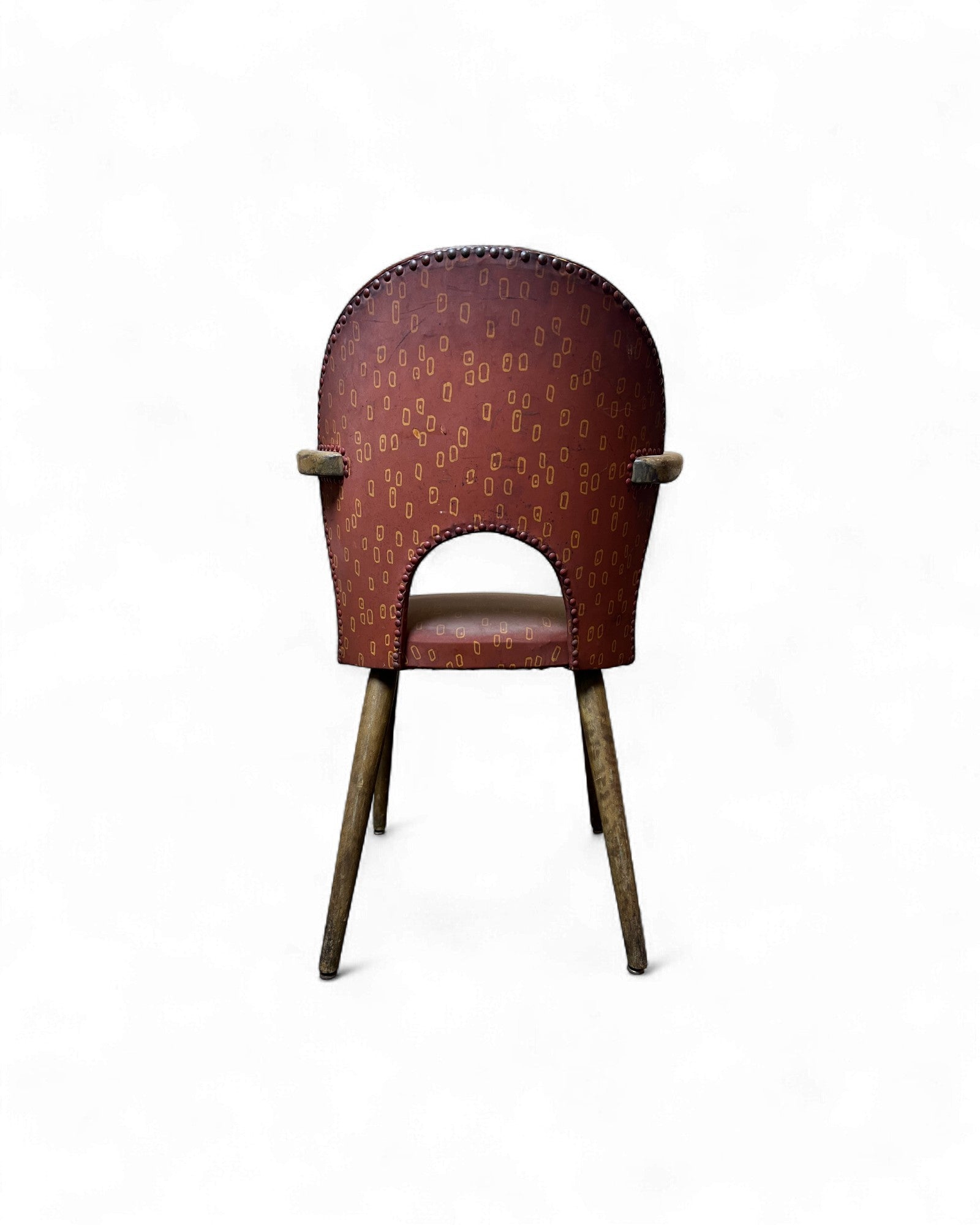 True Vintage Vinyl Cushion Maroon Retro Armchair Surround Living