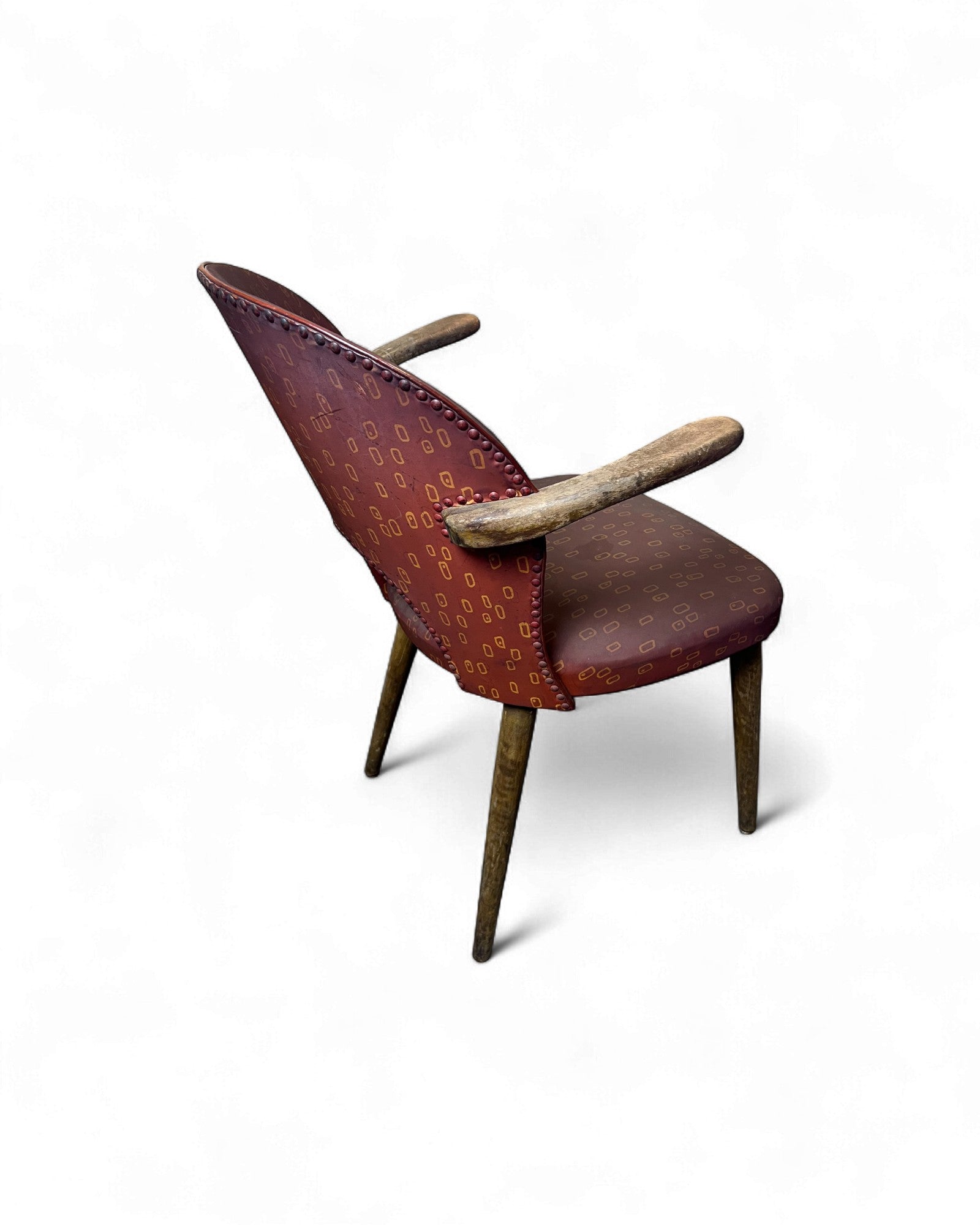 True Vintage Vinyl Cushion Maroon Retro Armchair Surround Living