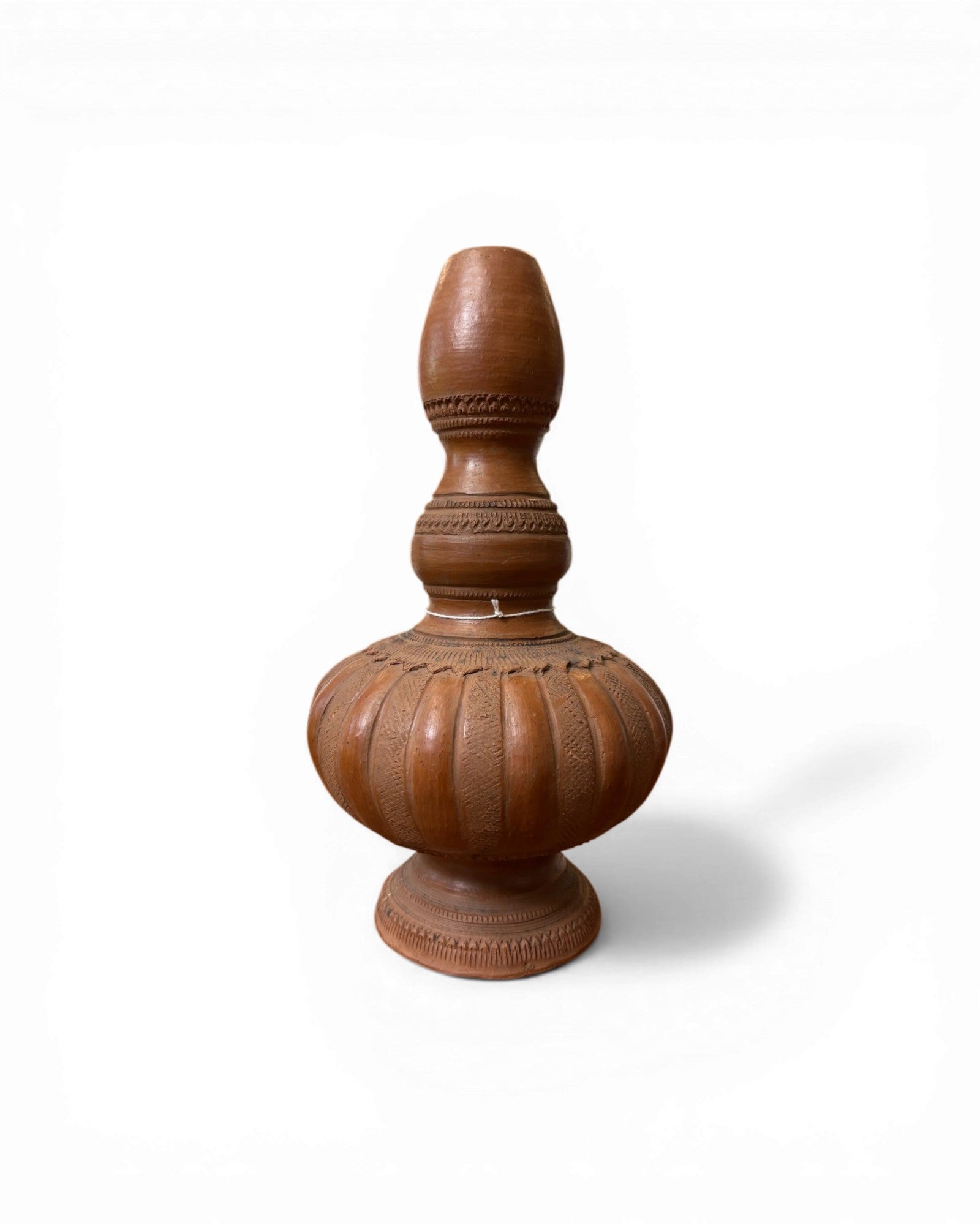 Hand - Carved Terracotta Urn with Ribbed Detailing - Surround Living - 3