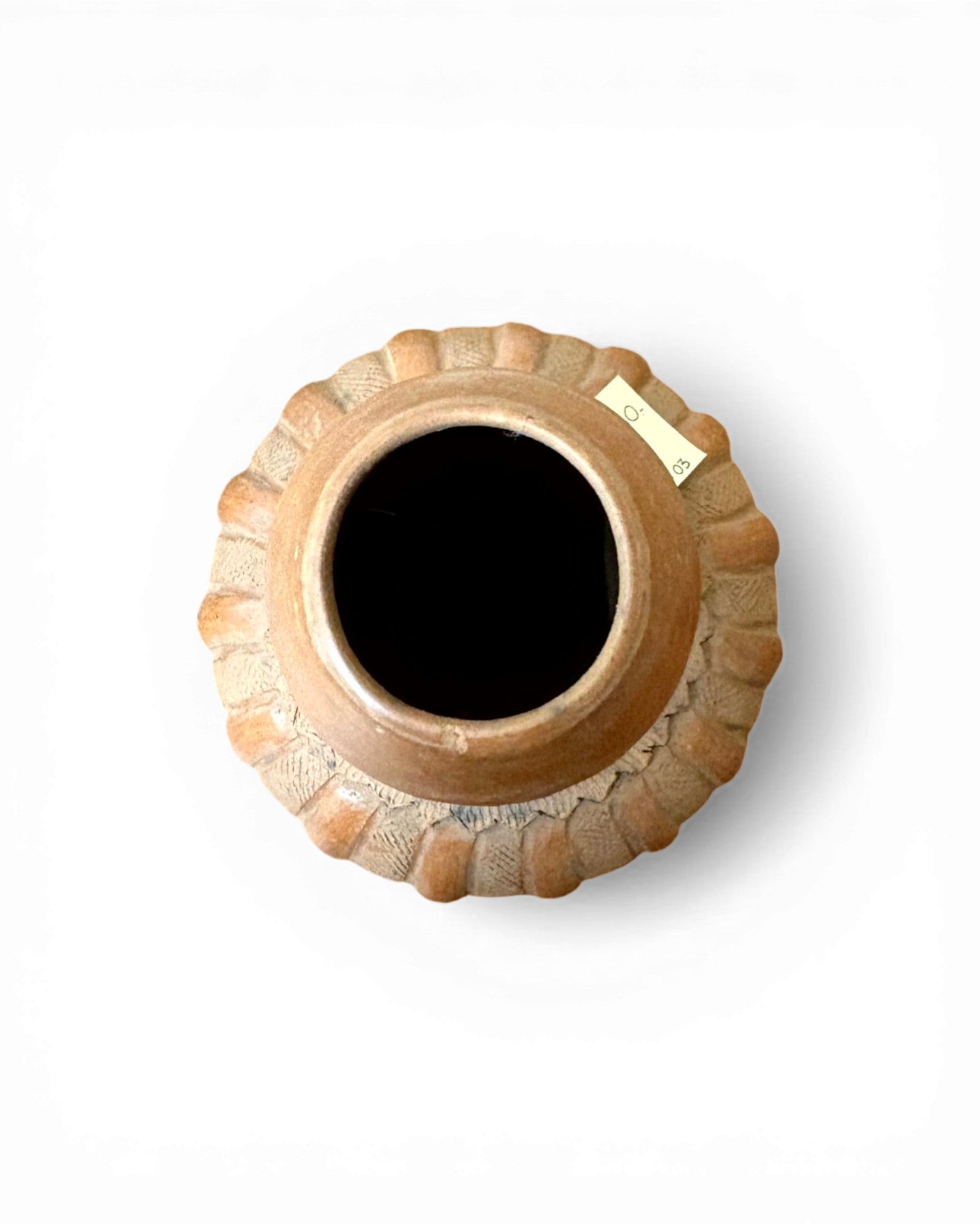 Hand - Carved Terracotta Urn with Ribbed Detailing - Surround Living - 7