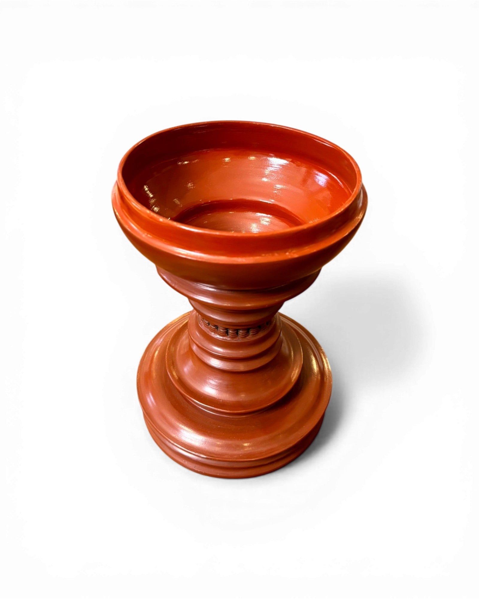 Polished Terracotta Lidded Urn with Tiered Finial - Surround Living - 8