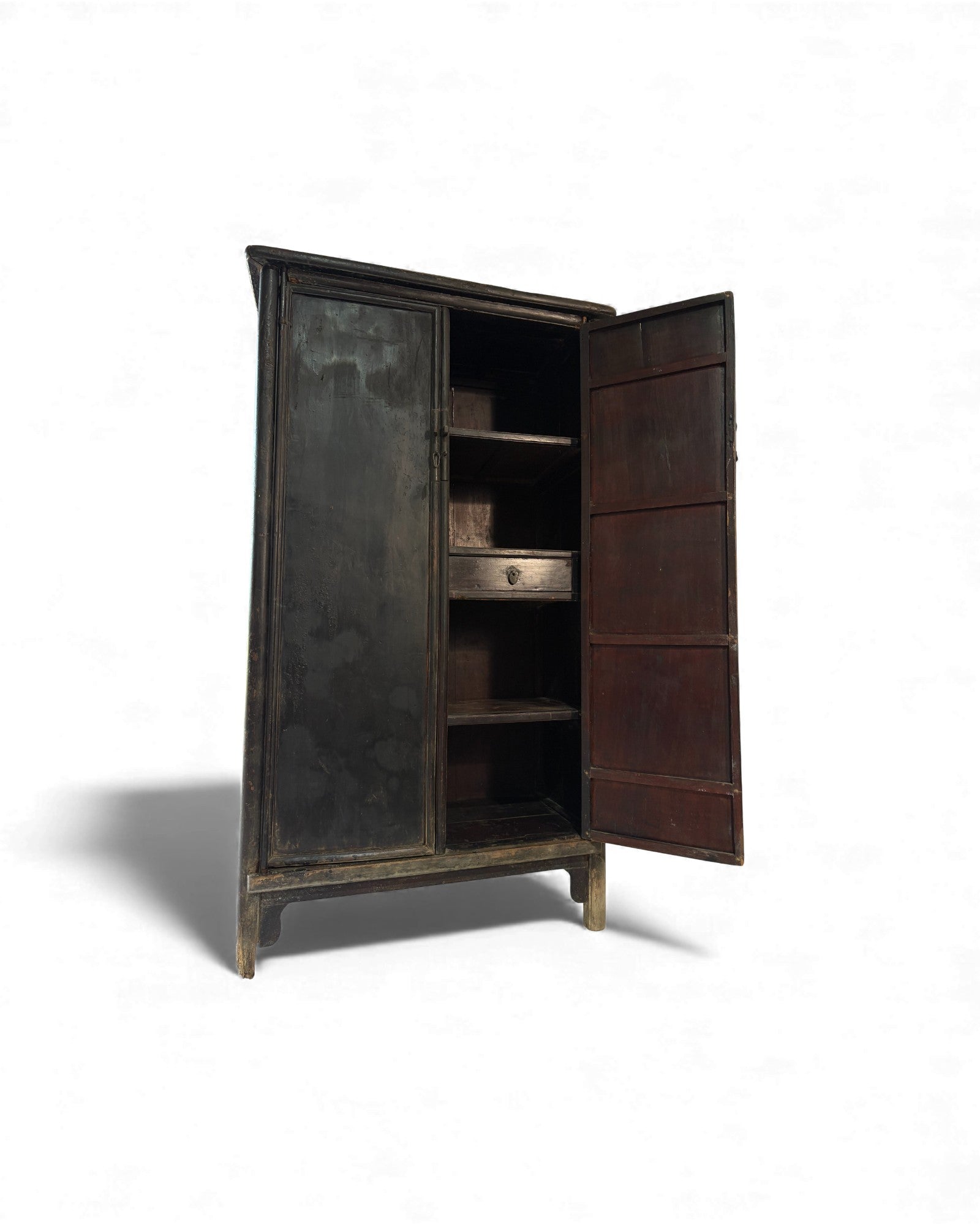 Smoked Black Lacquer Elm Cabinet with Aged Patina - Surround Living - 6