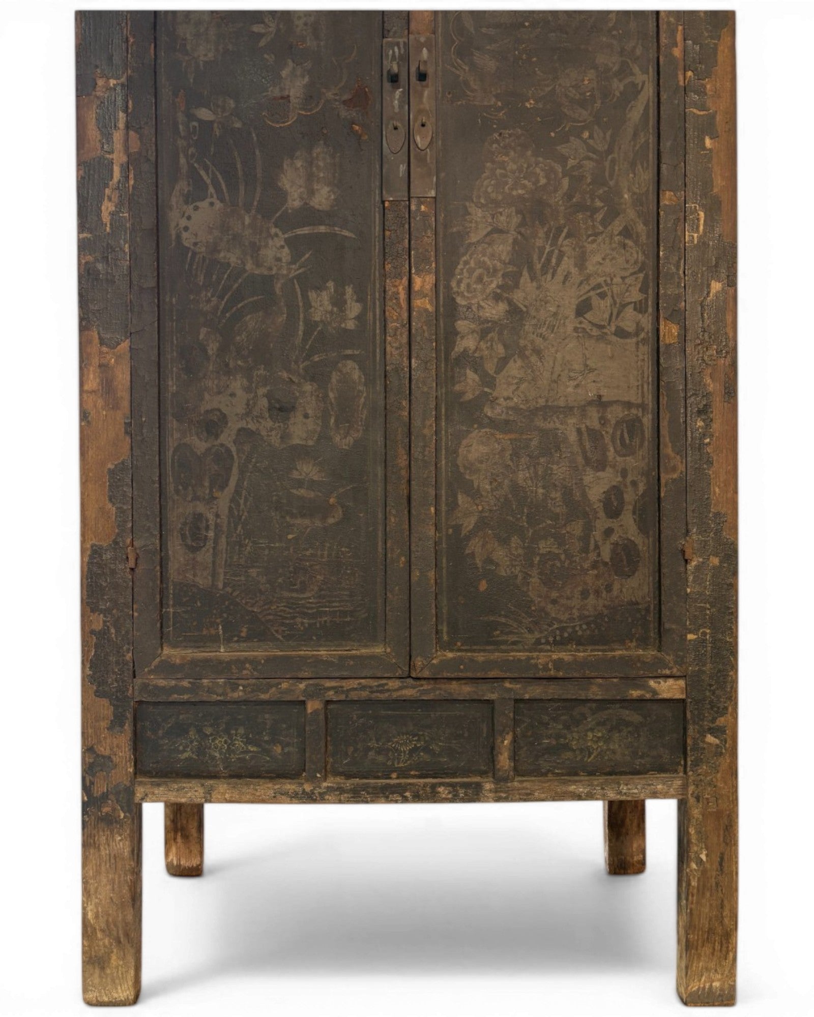 Black Lacquer Floral Cabinet - Surround Living - 9