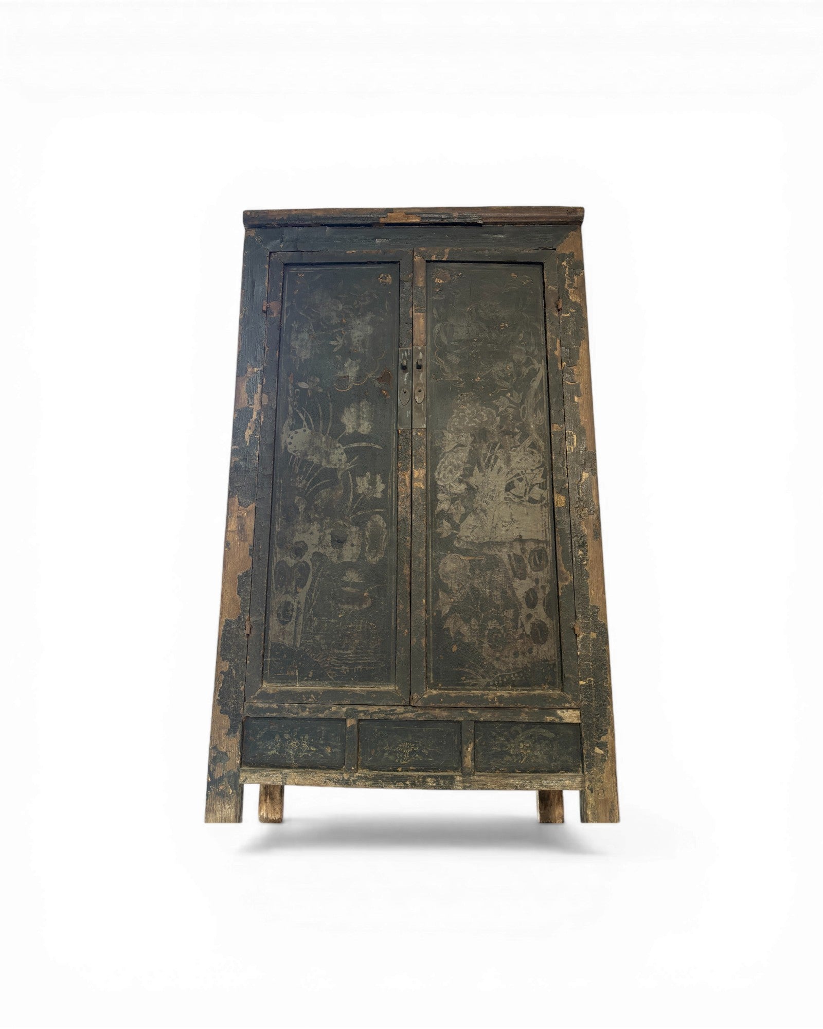Black Lacquer Floral Cabinet - Surround Living - 19
