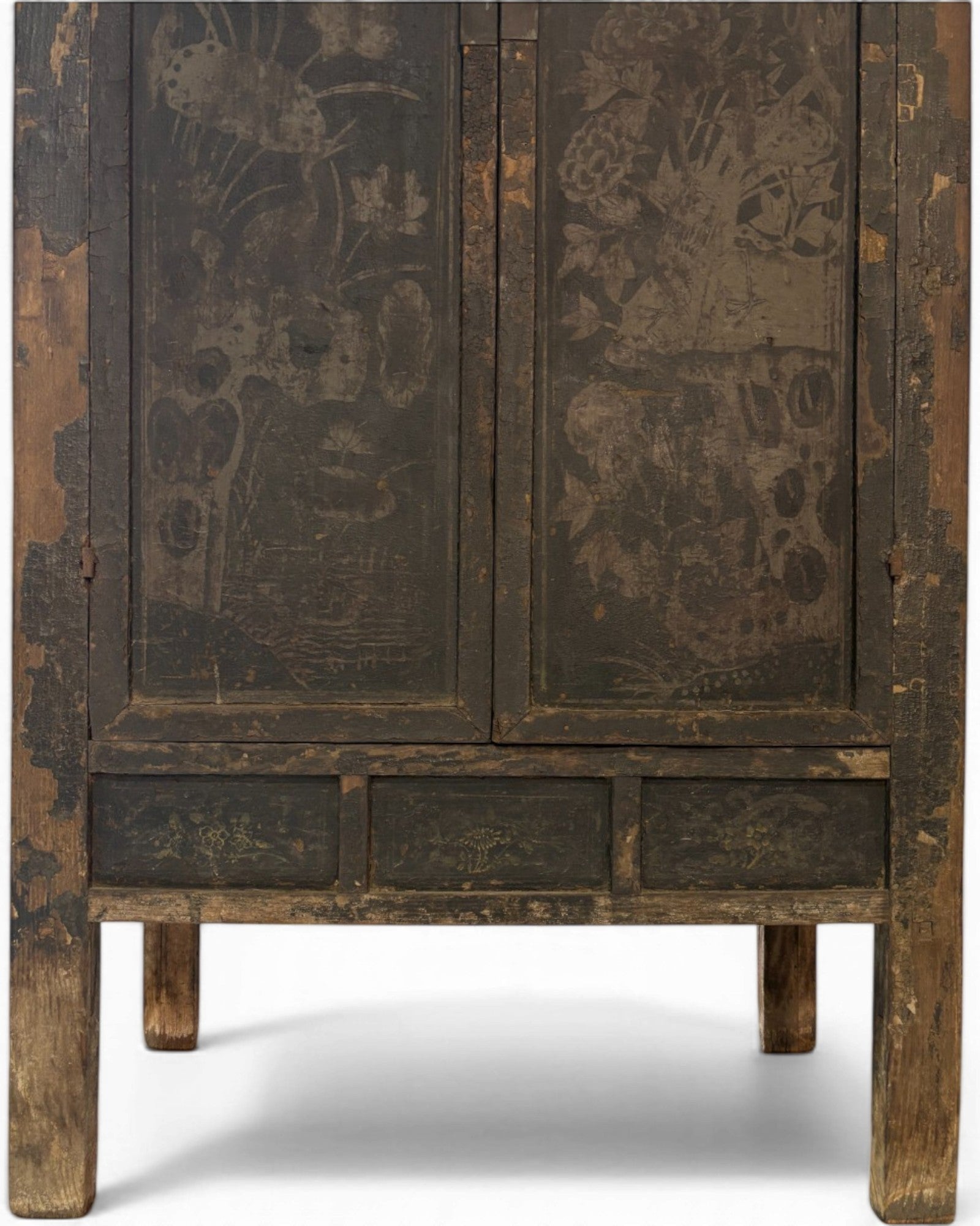 Black Lacquer Floral Cabinet - Surround Living - 20