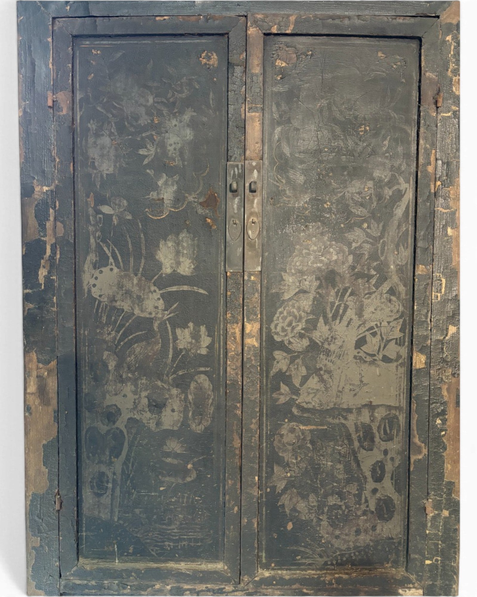 Black Lacquer Floral Cabinet - Surround Living - 26