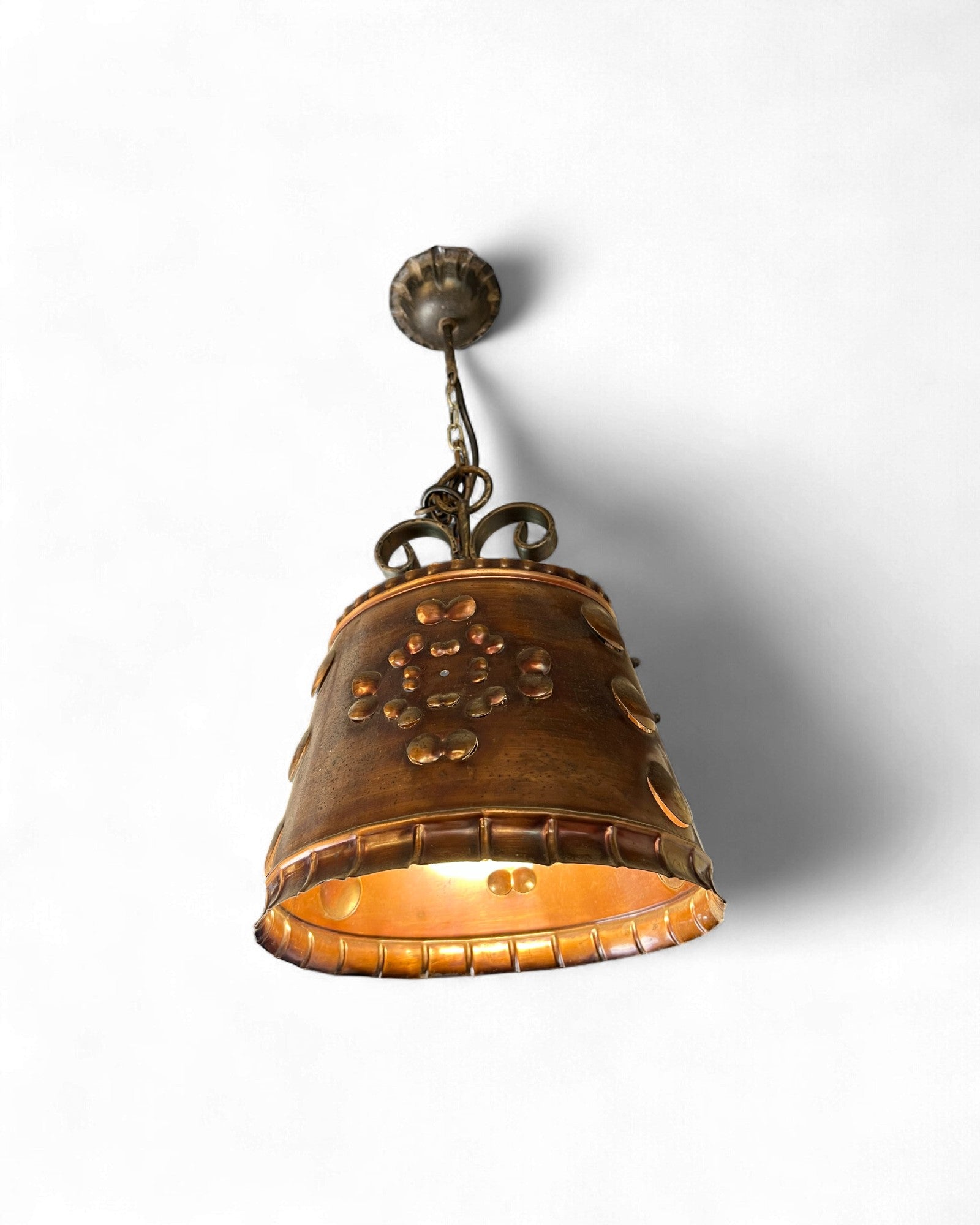 Handcrafted Pendant Light with Jade Frog Accent Surround Living