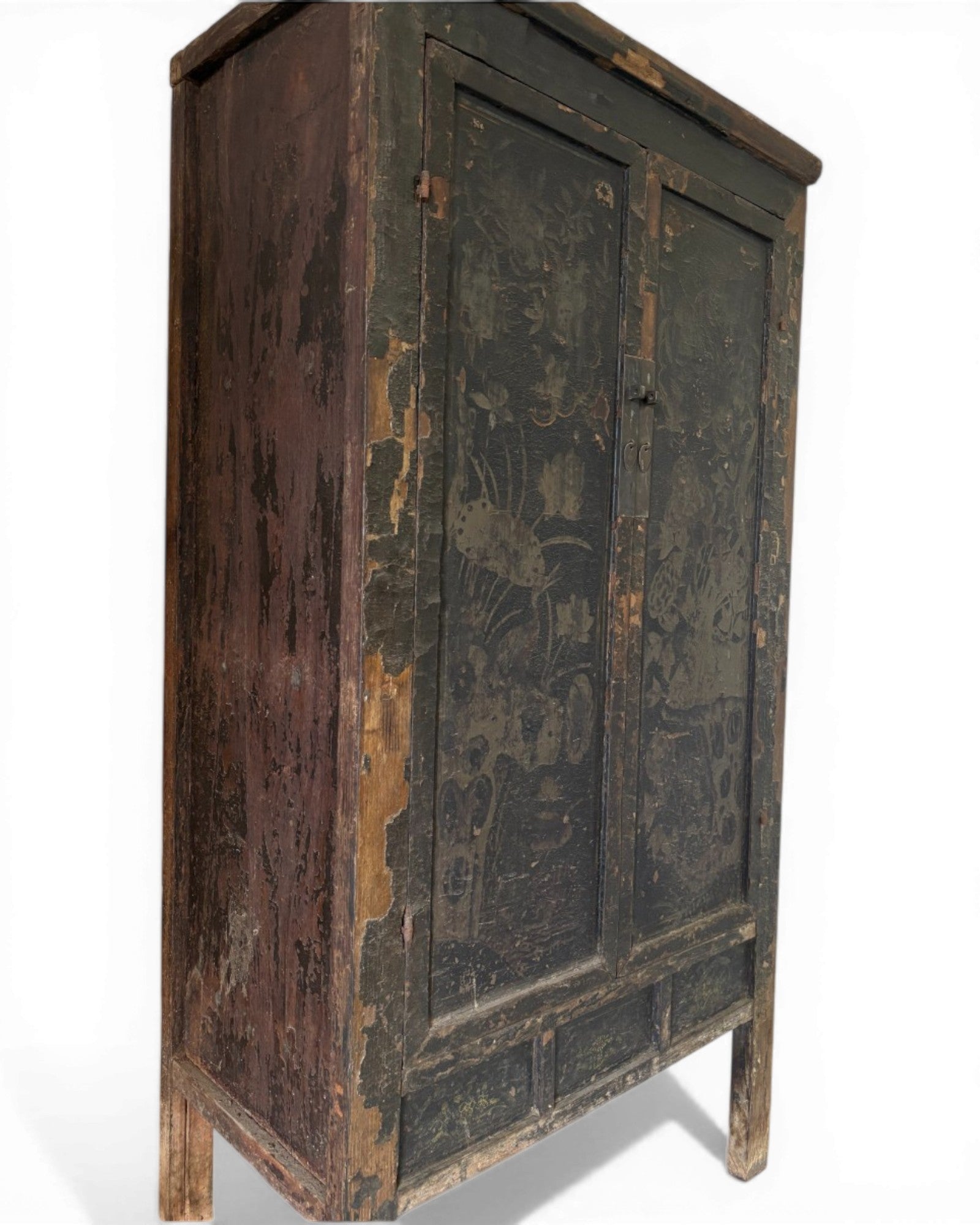 Black Lacquer Floral Cabinet - Surround Living - 51