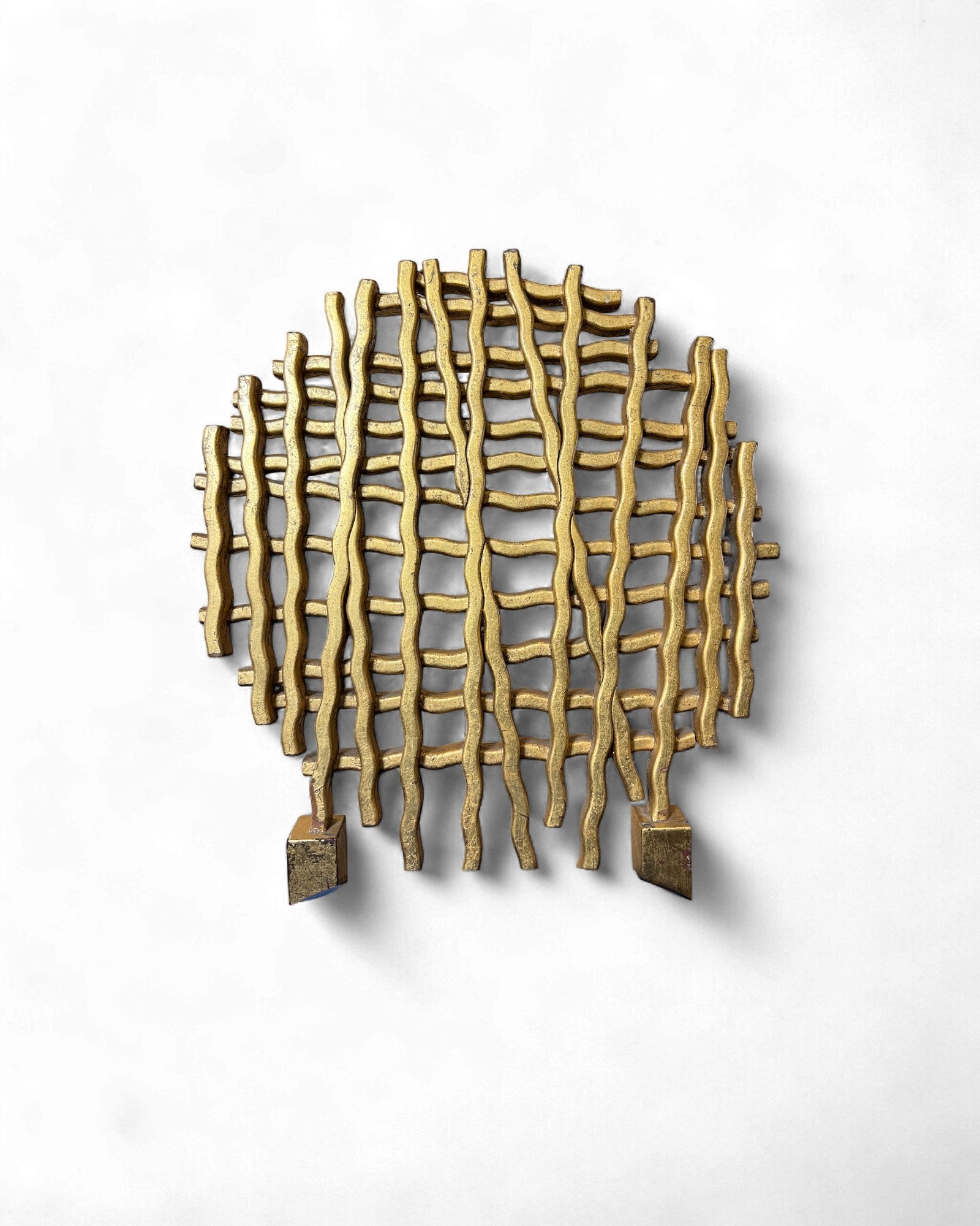 Golden Web Back Art Deco Blue Velvet Bench Surround Living