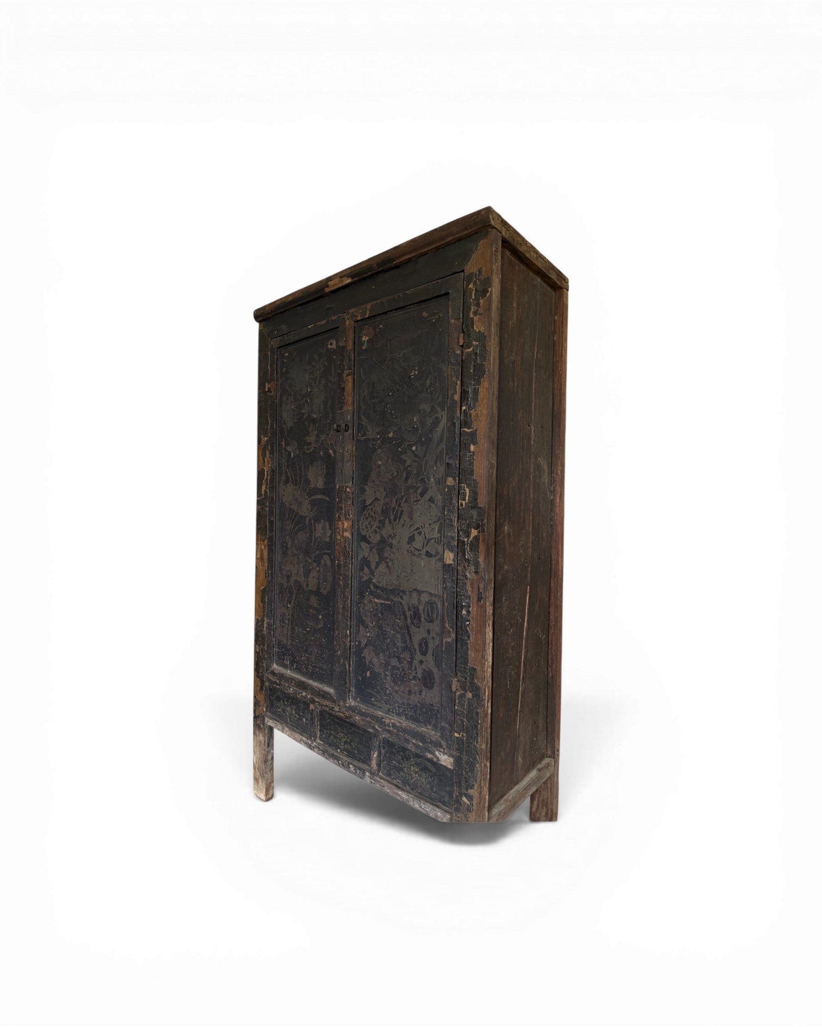 Black Lacquer Floral Cabinet - Surround Living - 42
