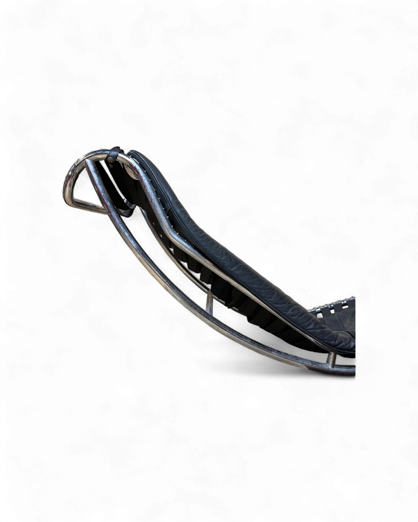 Vintage Mid-Century Modern Leather & Chrome Rocking Chaise Lounge Surround Living