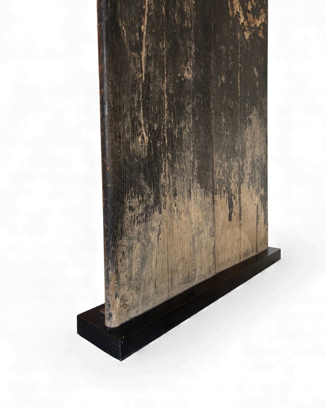 Black Painted Elm Door with Traces of Red Paper Appliqué - Surround Living - 15