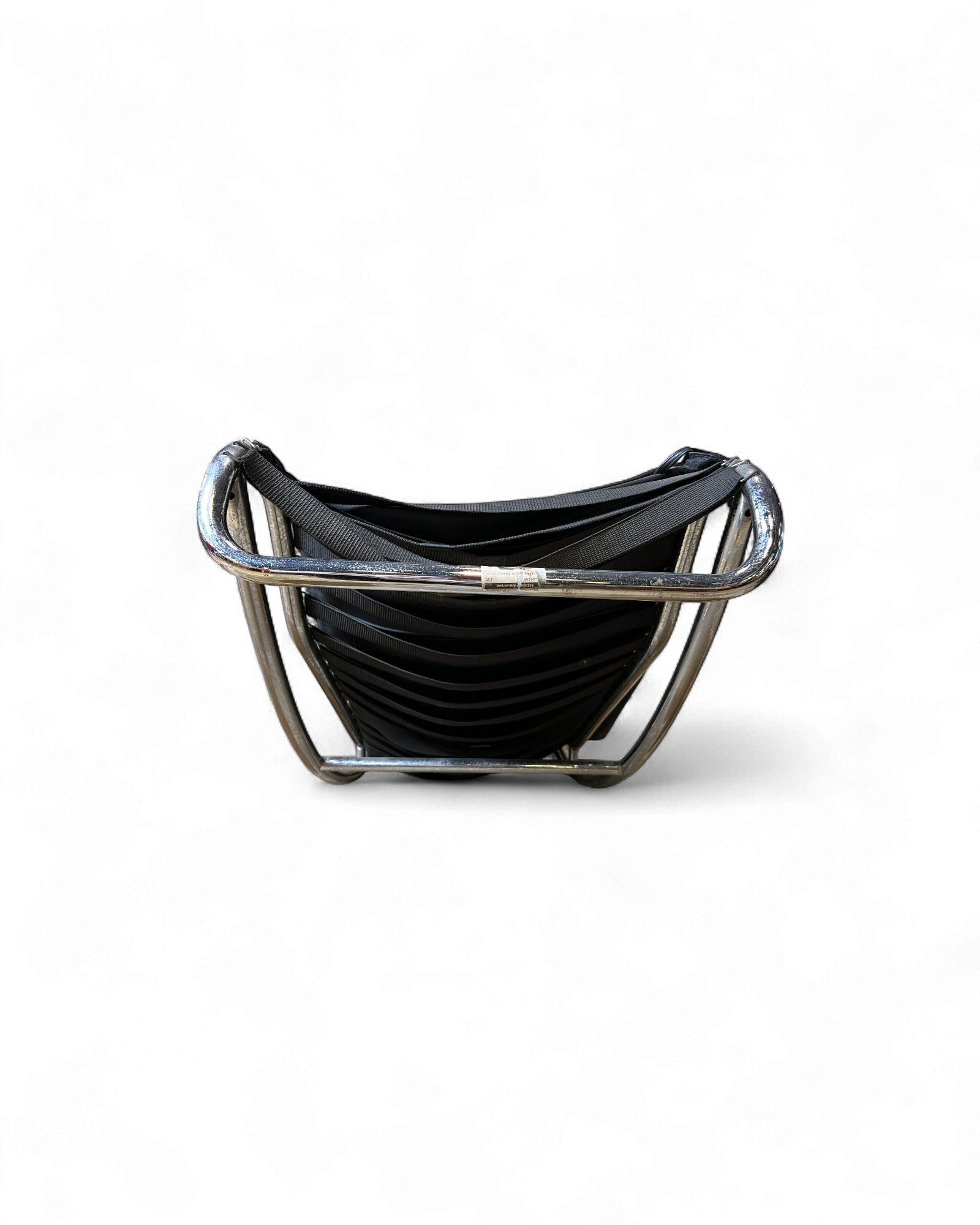 Vintage Mid-Century Modern Leather & Chrome Rocking Chaise Lounge Surround Living