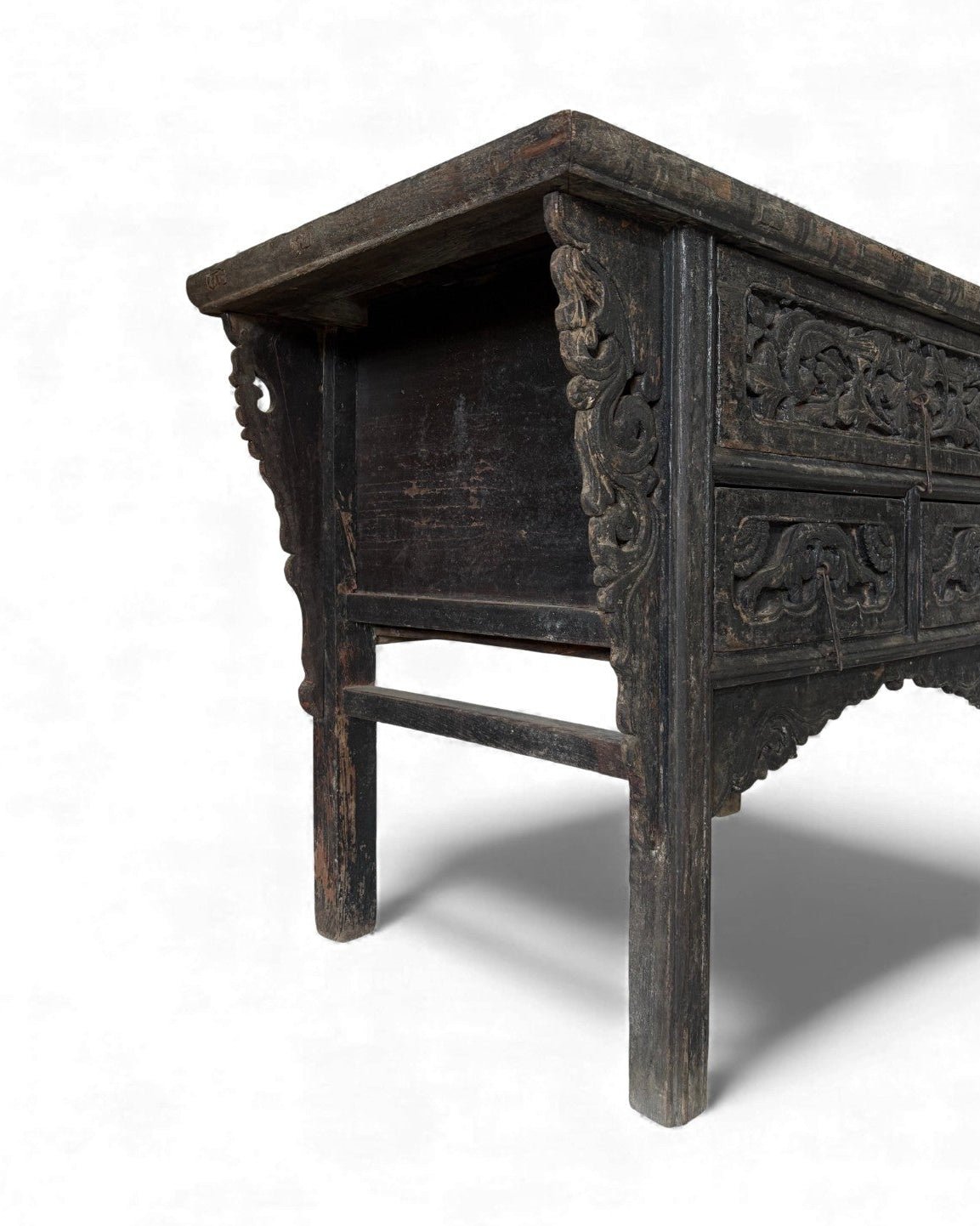 Black Lacquer Carved Elm Coffer - Surround Living - 25