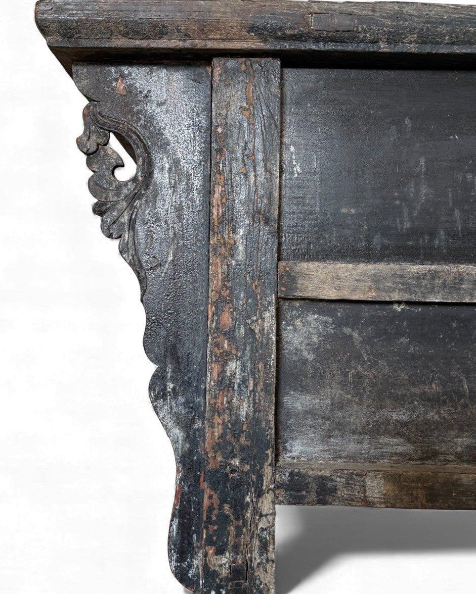 Black Lacquer Carved Elm Coffer - Surround Living - 18