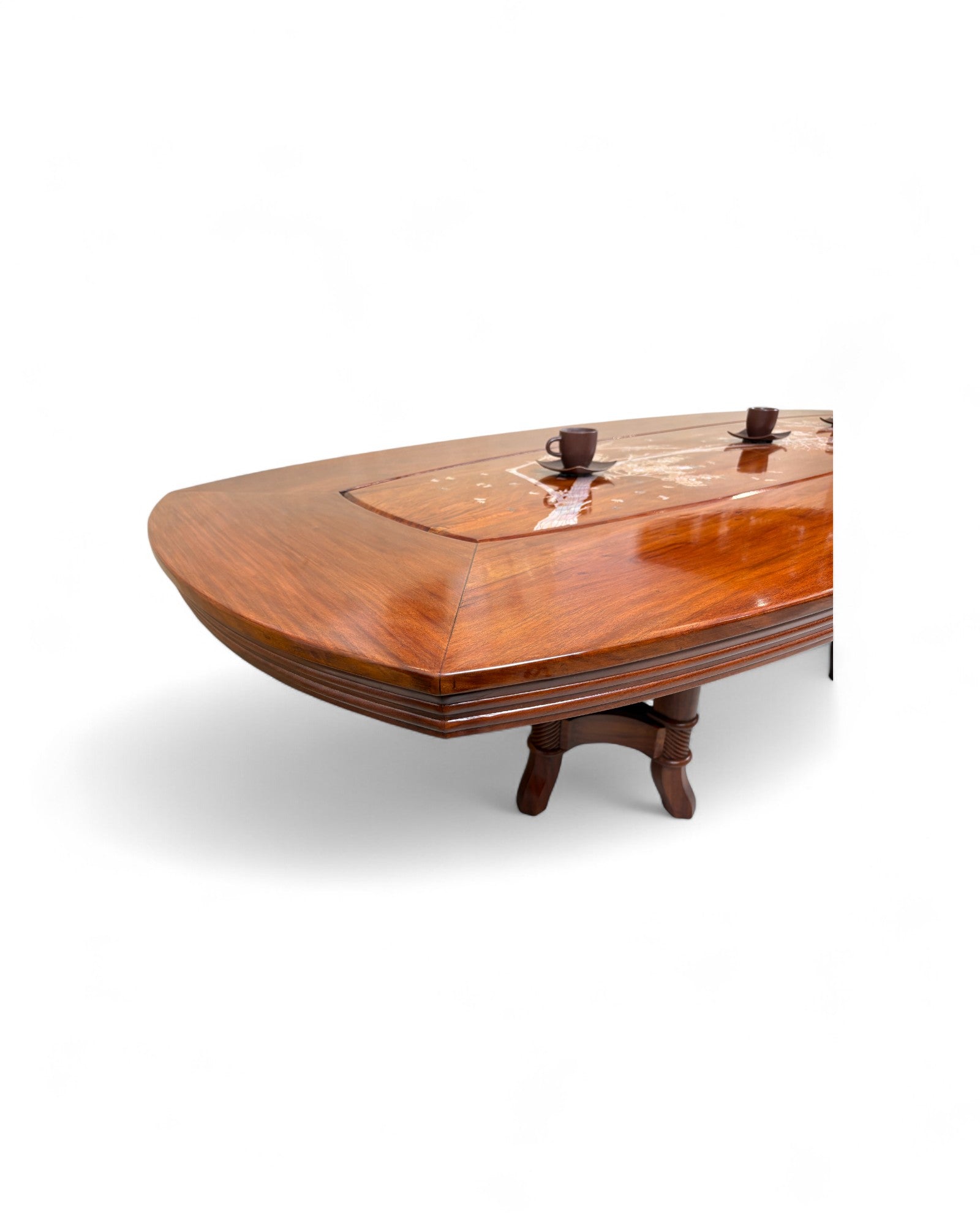 Chinese Rosewood Dining Table with Wild Pearl Inlay - Reproduction