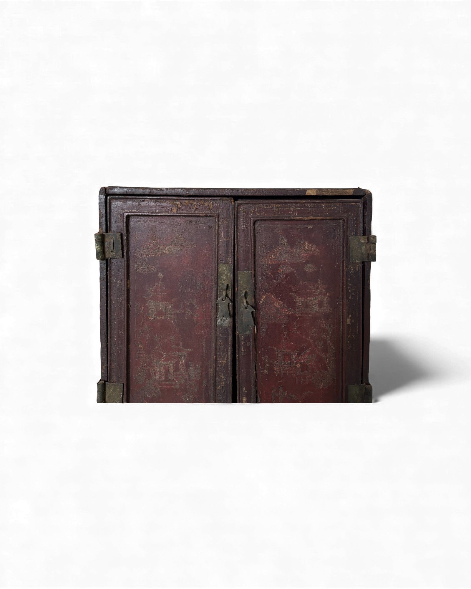 Red Lacquer Portable Buddhist Shrine Cabinet - Surround Living - 3