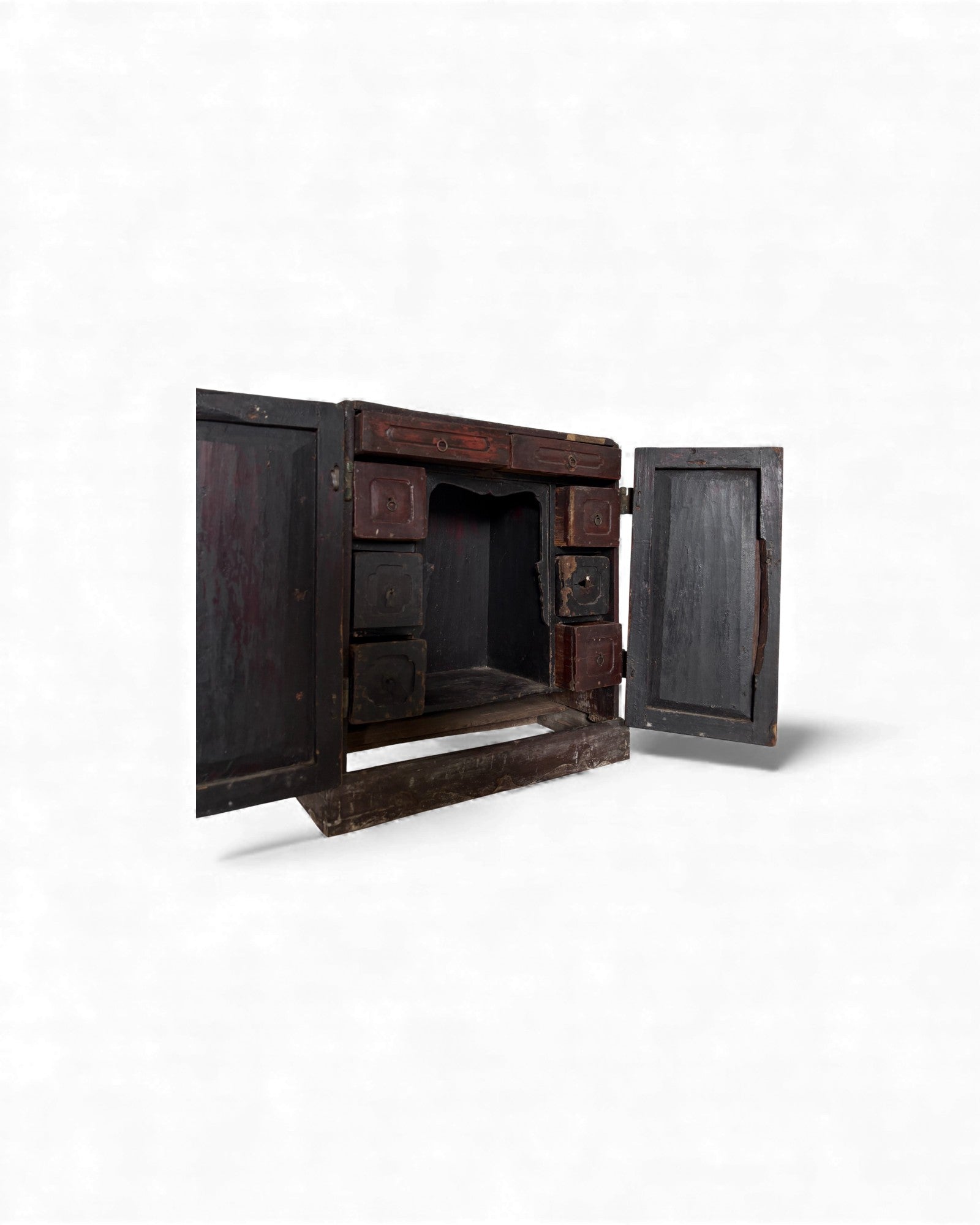Red Lacquer Portable Buddhist Shrine Cabinet - Surround Living - 11