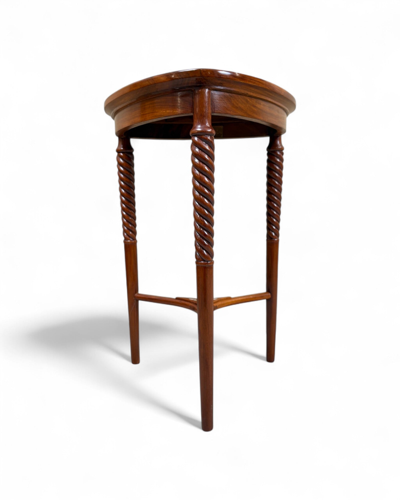 Chinese Triangular Rosewood Side Table with Wild Pearl Inlay - Reproduction