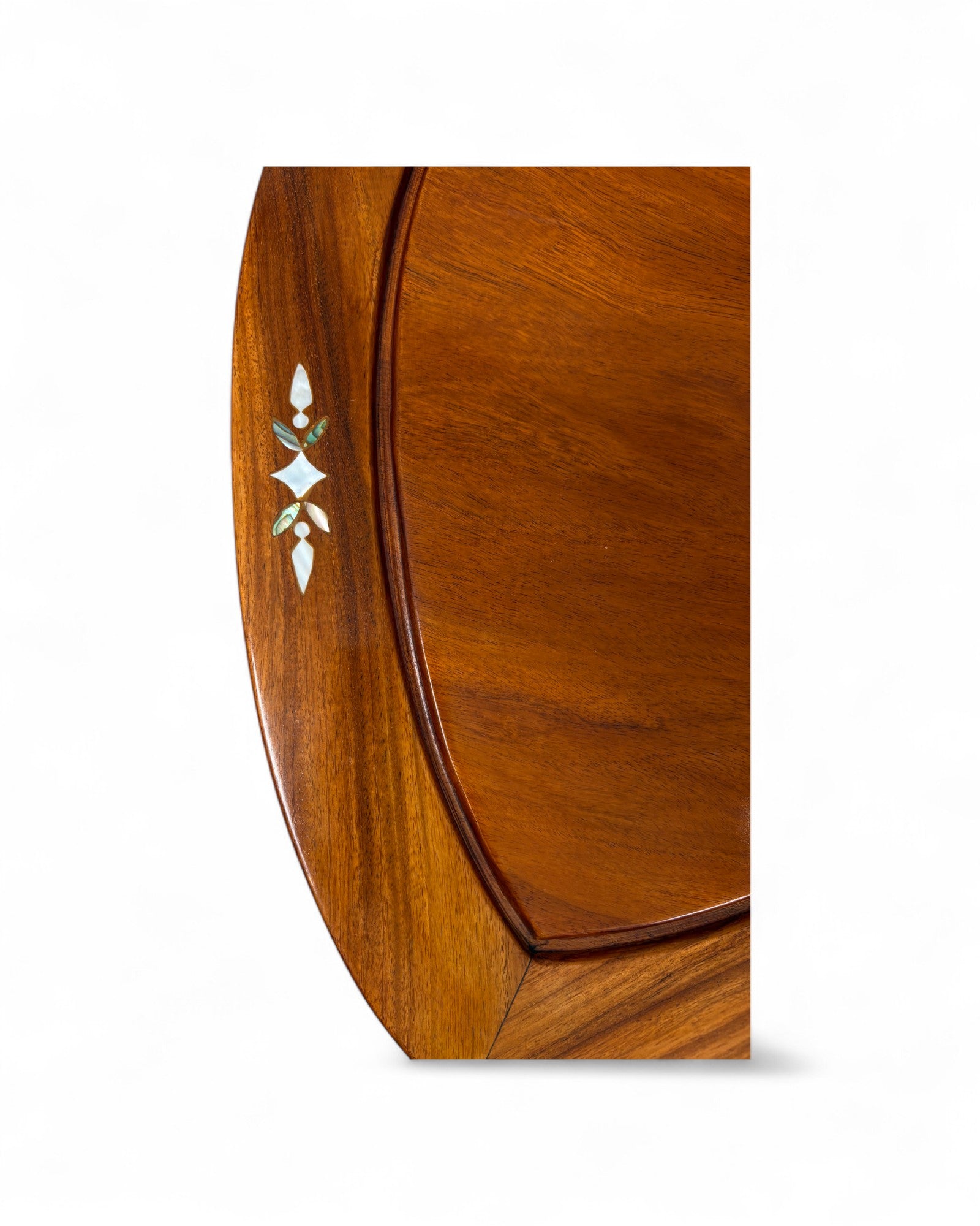 Chinese Triangular Rosewood Side Table with Wild Pearl Inlay - Reproduction