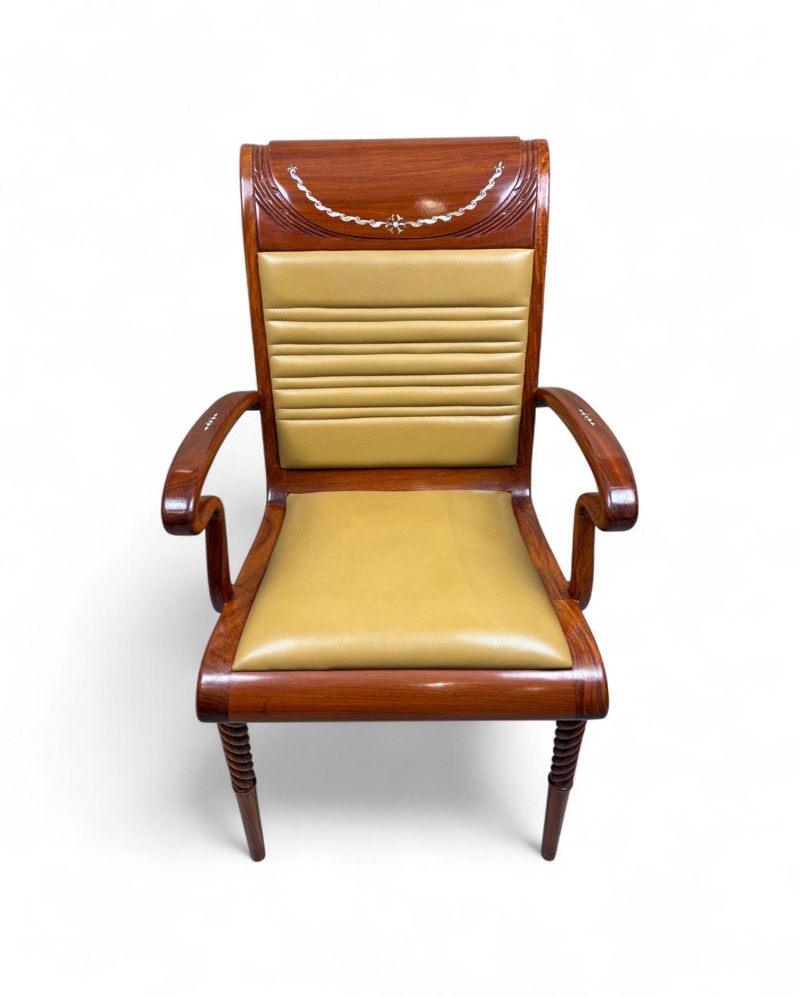 Chinese Rosewood Dining Armchair, Pearl Inlay - Reproduction