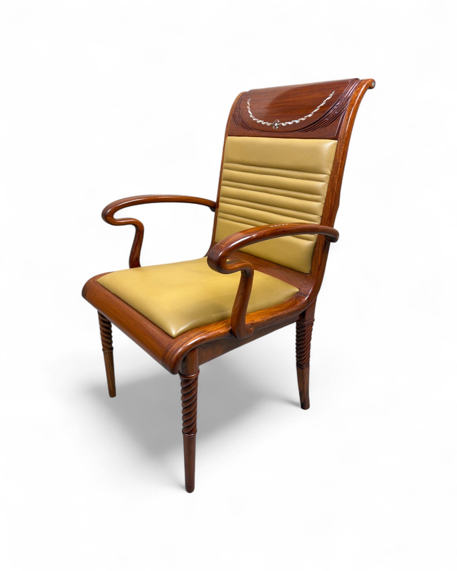 Chinese Rosewood Dining Armchair, Pearl Inlay - Reproduction