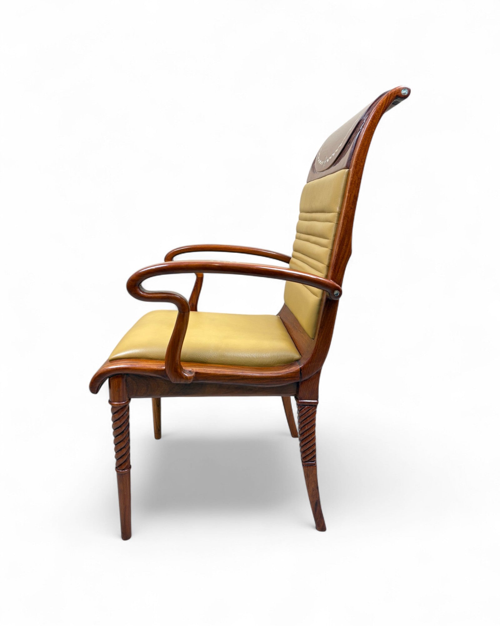 Chinese Rosewood Dining Armchair, Pearl Inlay - Reproduction