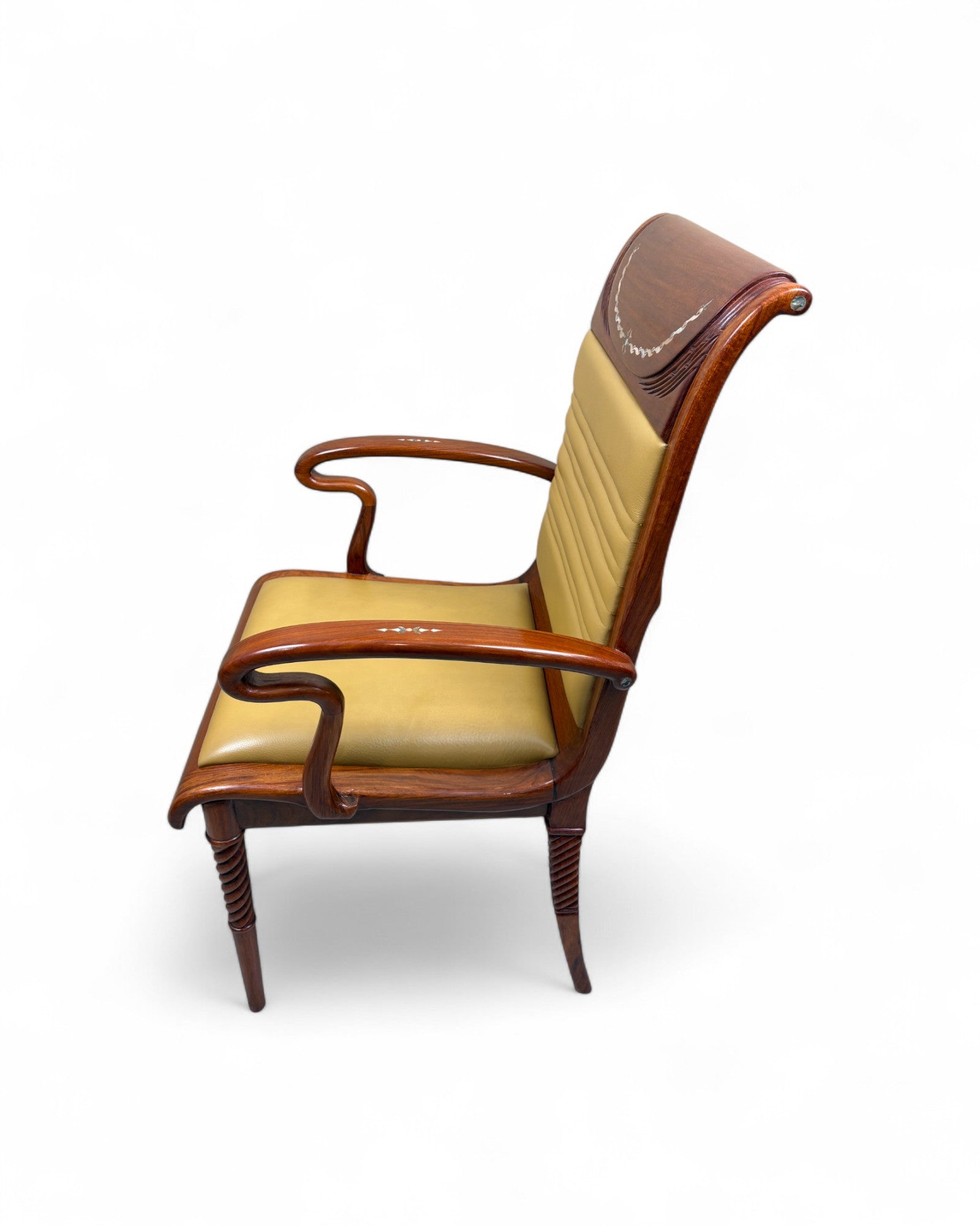 Chinese Rosewood Dining Armchair, Pearl Inlay - Reproduction
