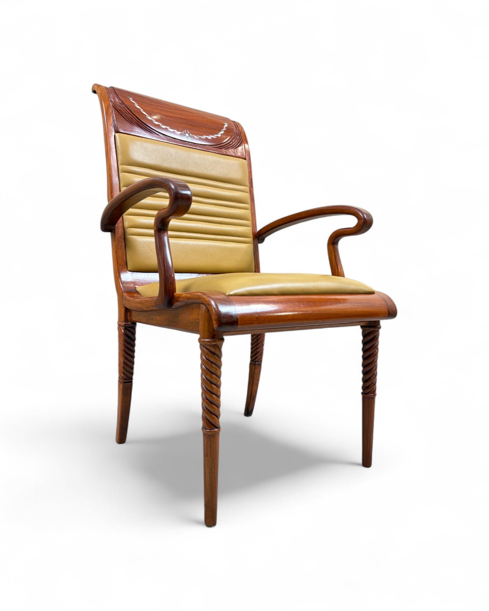 Chinese Rosewood Dining Armchair, Pearl Inlay - Reproduction
