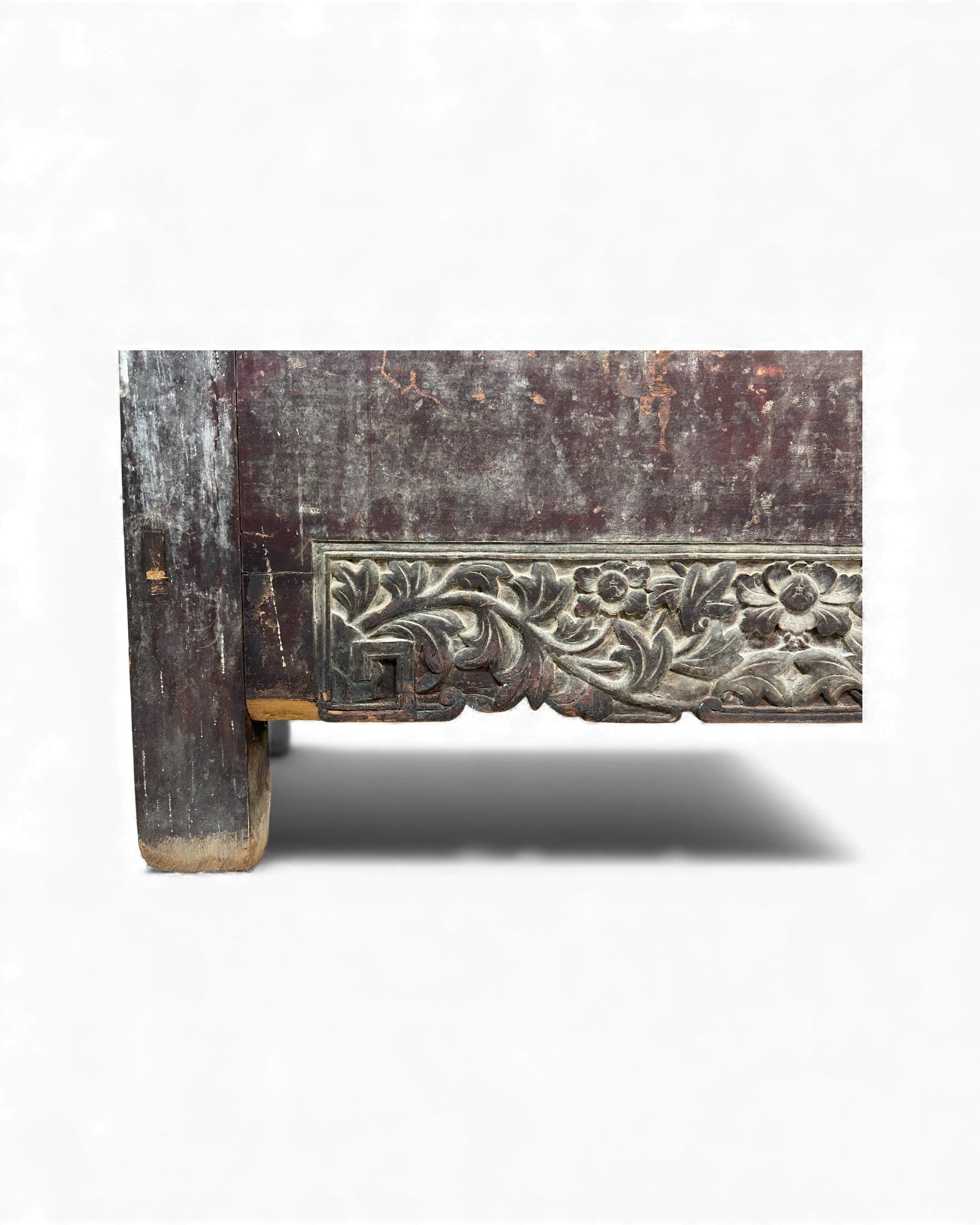 Chinese Distressed Black Floral Base Chinese Cabinet - Surround Living - 22