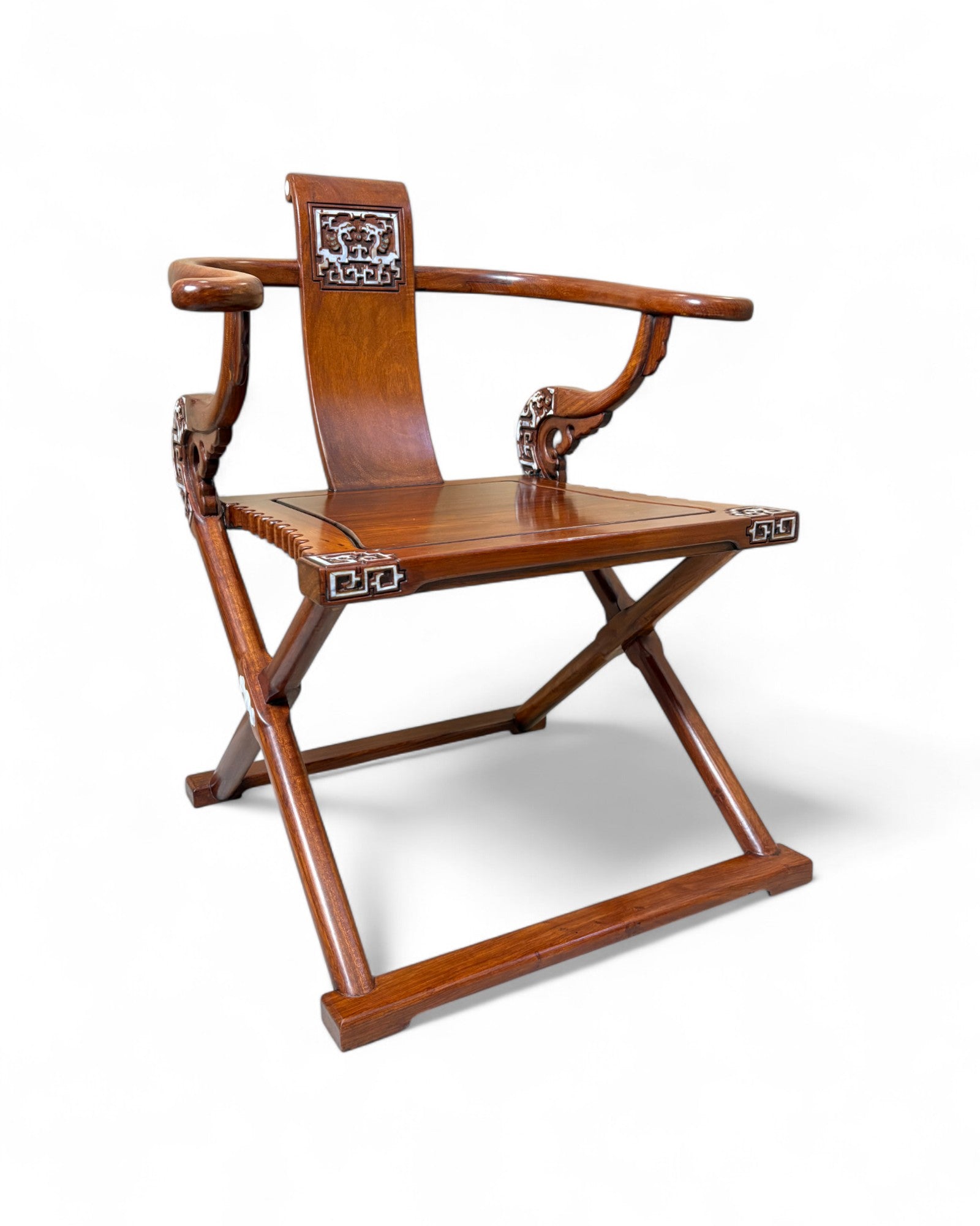 Chinese Reproduction Ming-style folding Horseshoe-back Armchair