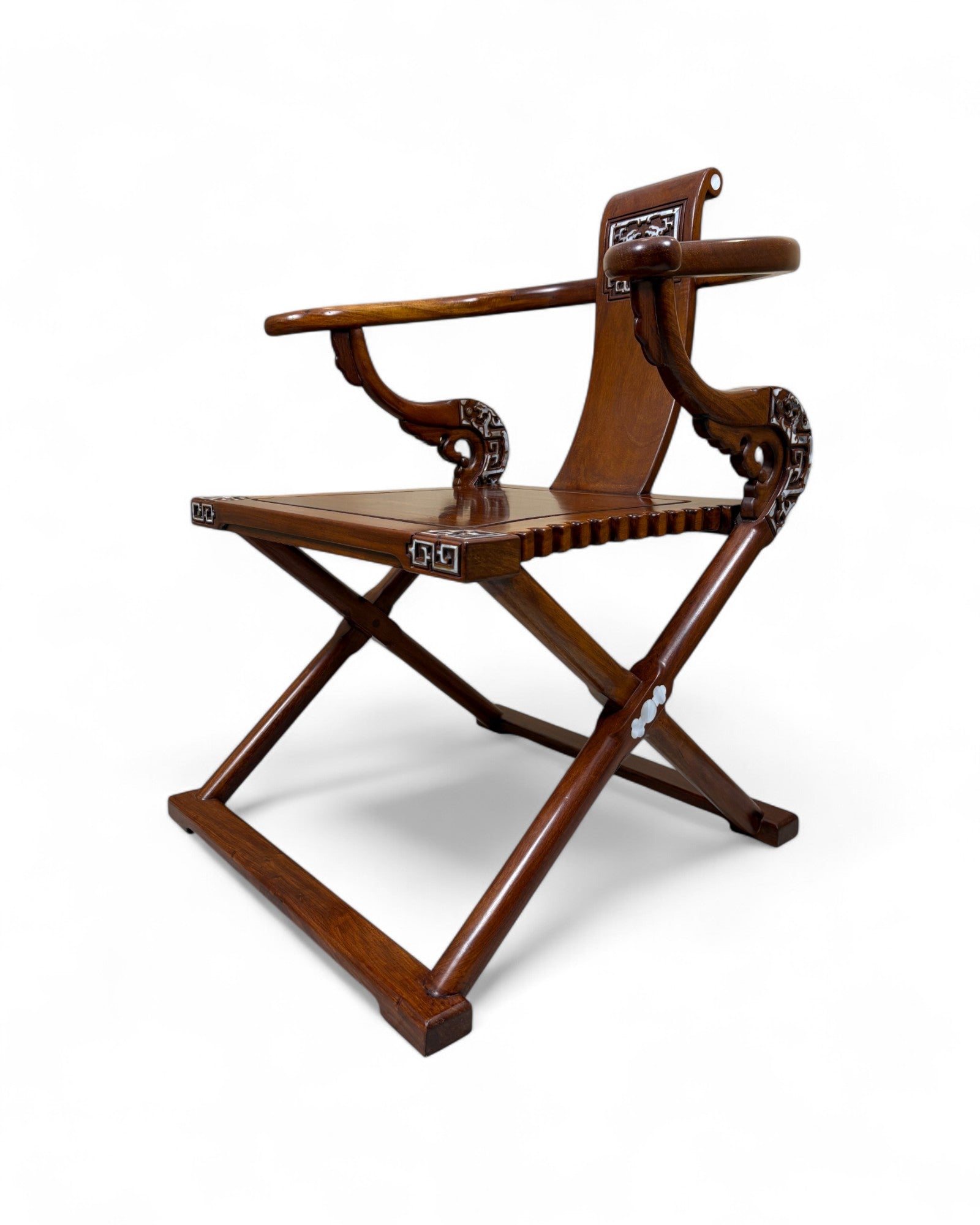 Chinese Reproduction Ming-style folding Horseshoe-back Armchair