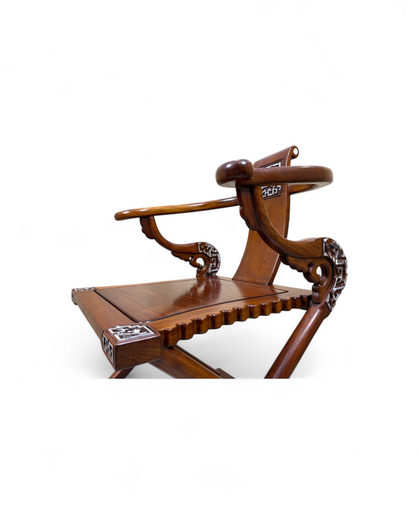 Chinese Reproduction Ming-style folding Horseshoe-back Armchair