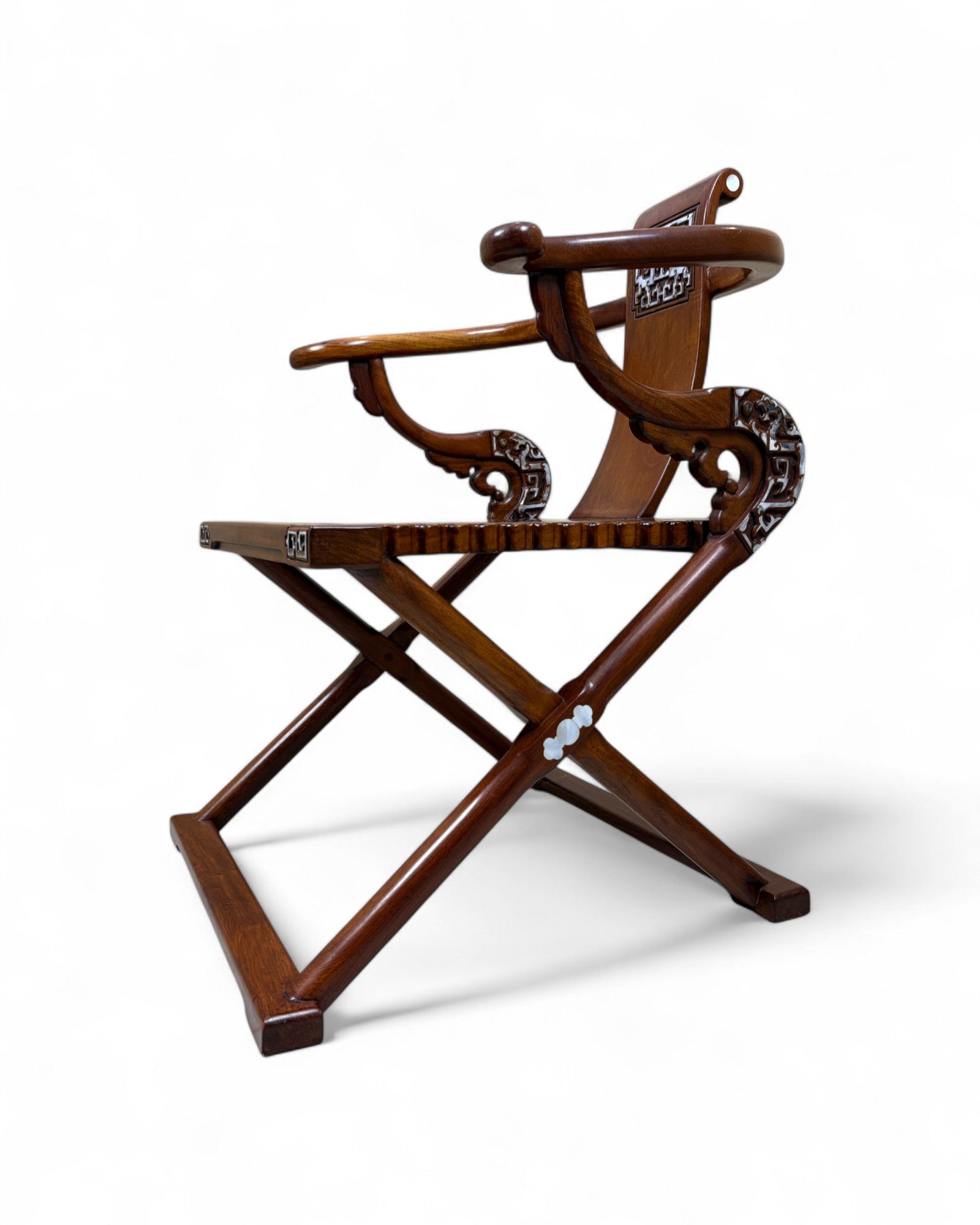 Chinese Reproduction Ming-style folding Horseshoe-back Armchair