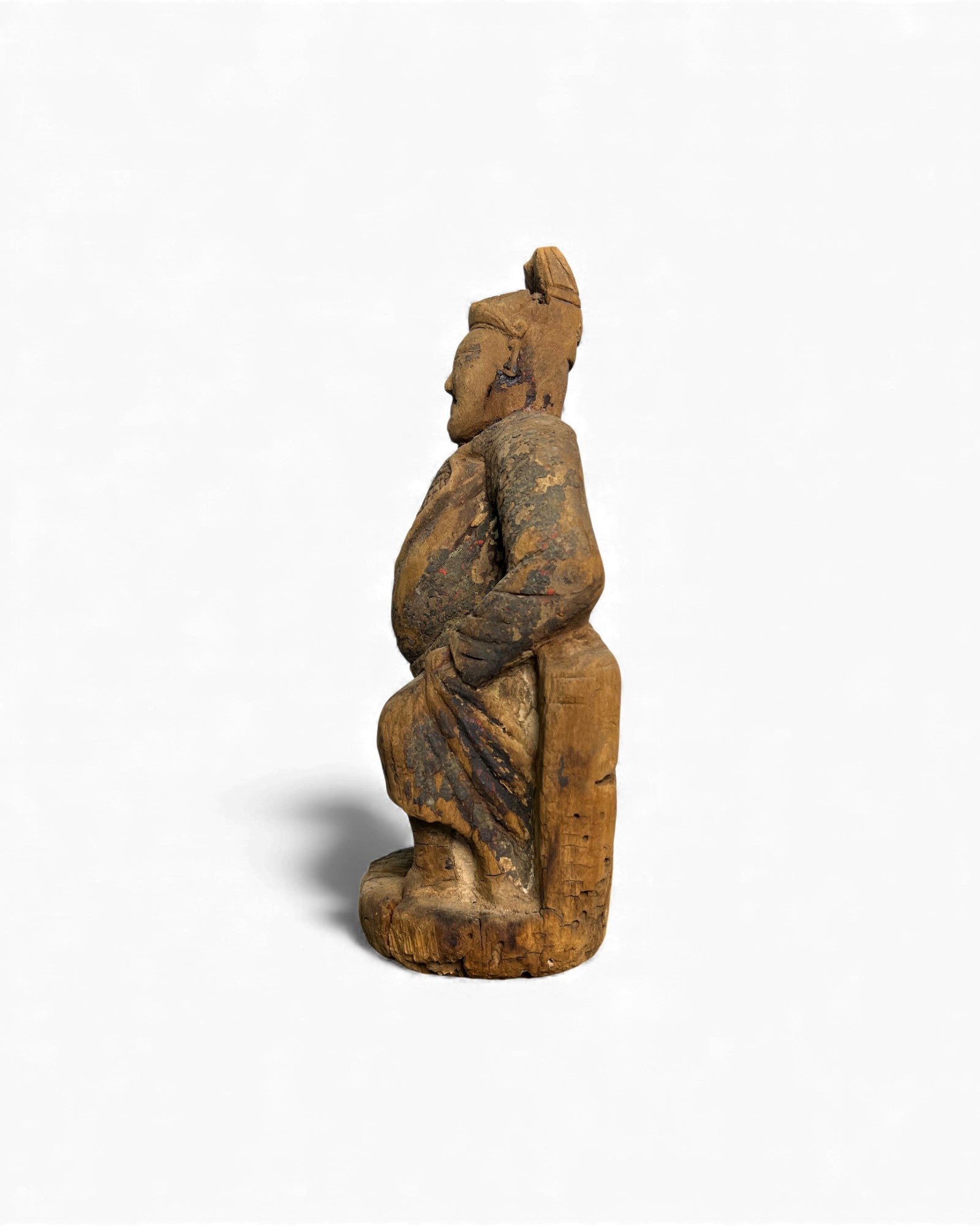 Shanxi Carved Wooden Taoist Deity Figure - Surround Living - 3
