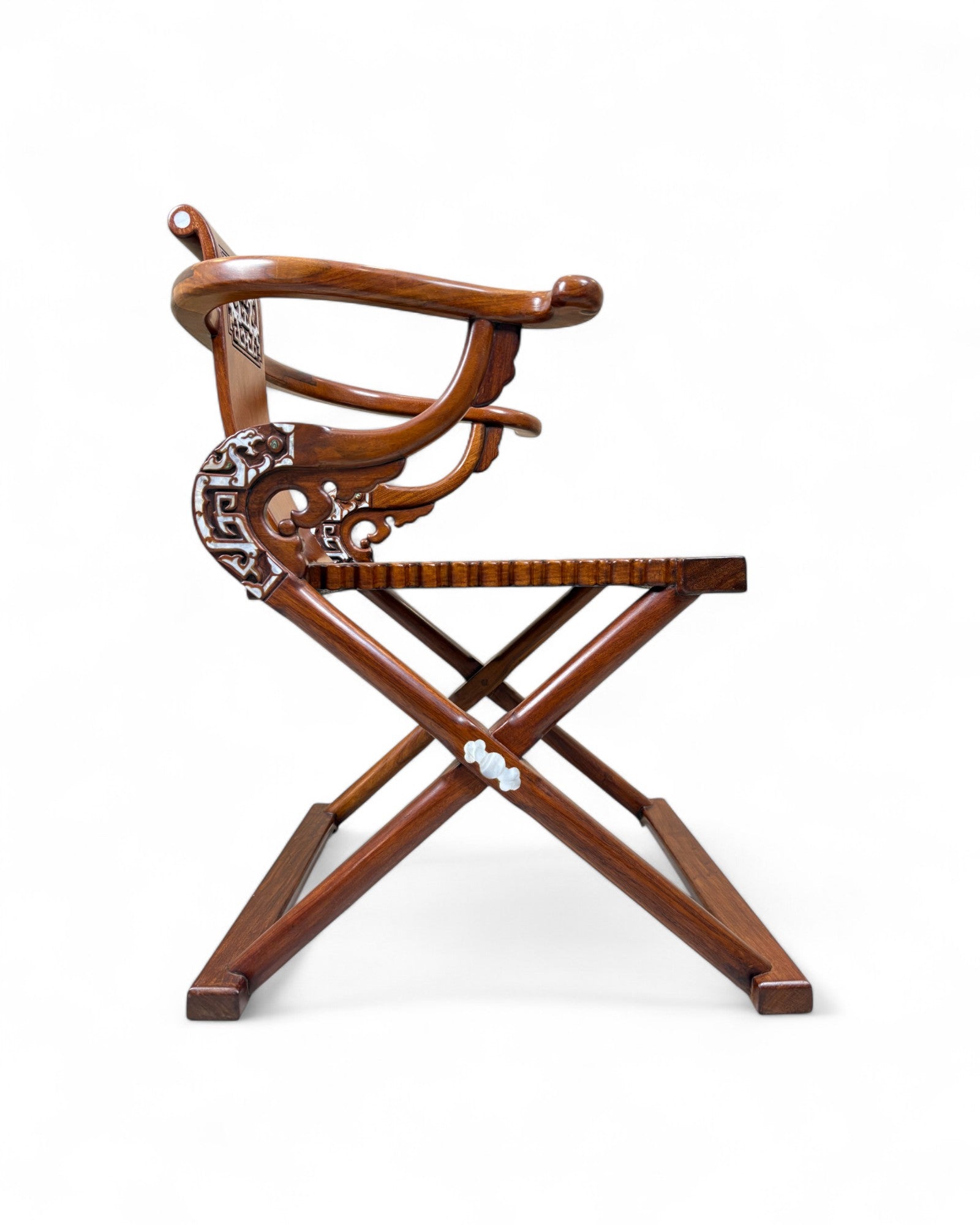 Chinese Reproduction Ming-style folding Horseshoe-back Armchair