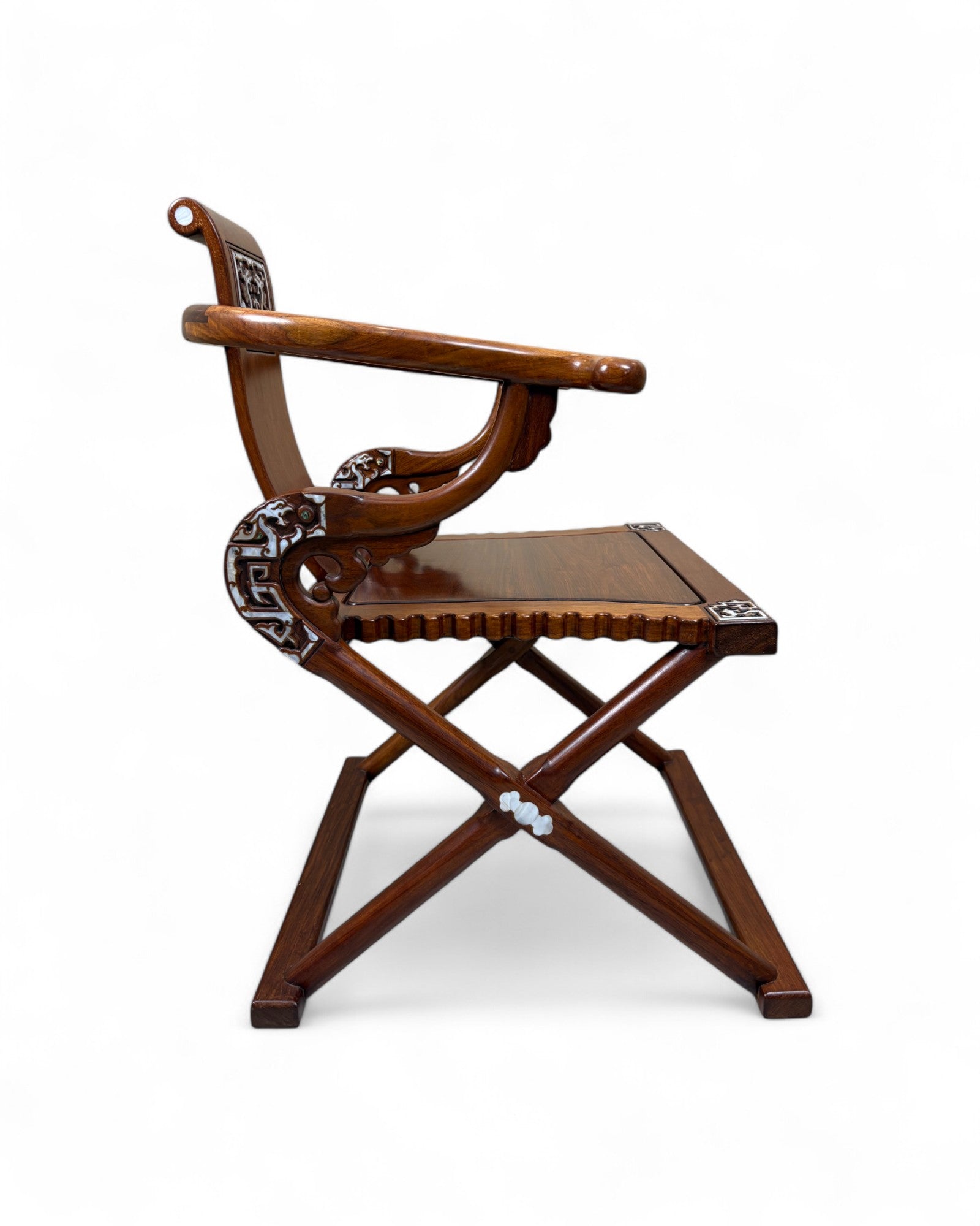 Chinese Reproduction Ming-style folding Horseshoe-back Armchair