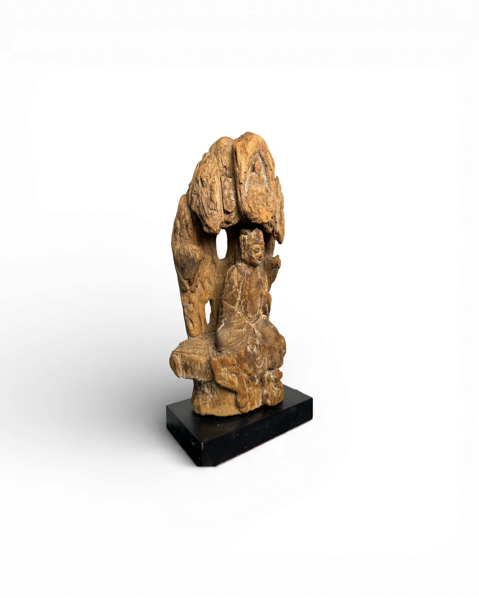 Chinese Carved Wooden Guanyin with Mandorla - Surround Living - 2