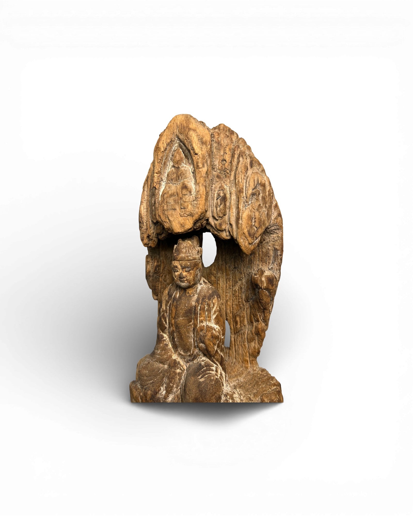 Chinese Carved Wooden Guanyin with Mandorla - Surround Living - 10