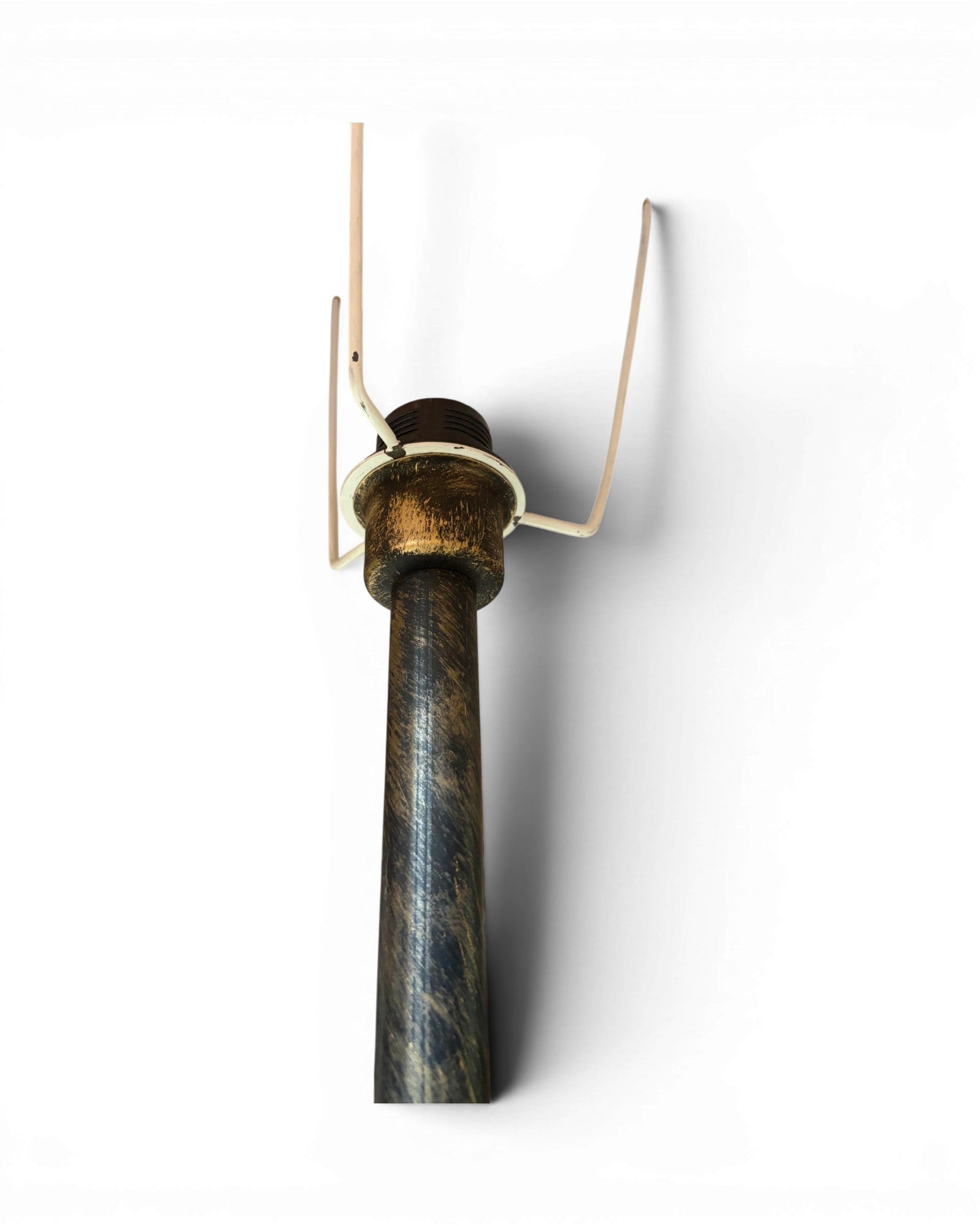 Vintage Floor Lamp with Bell-Shaped Orange Lampshade and Fringe Trim