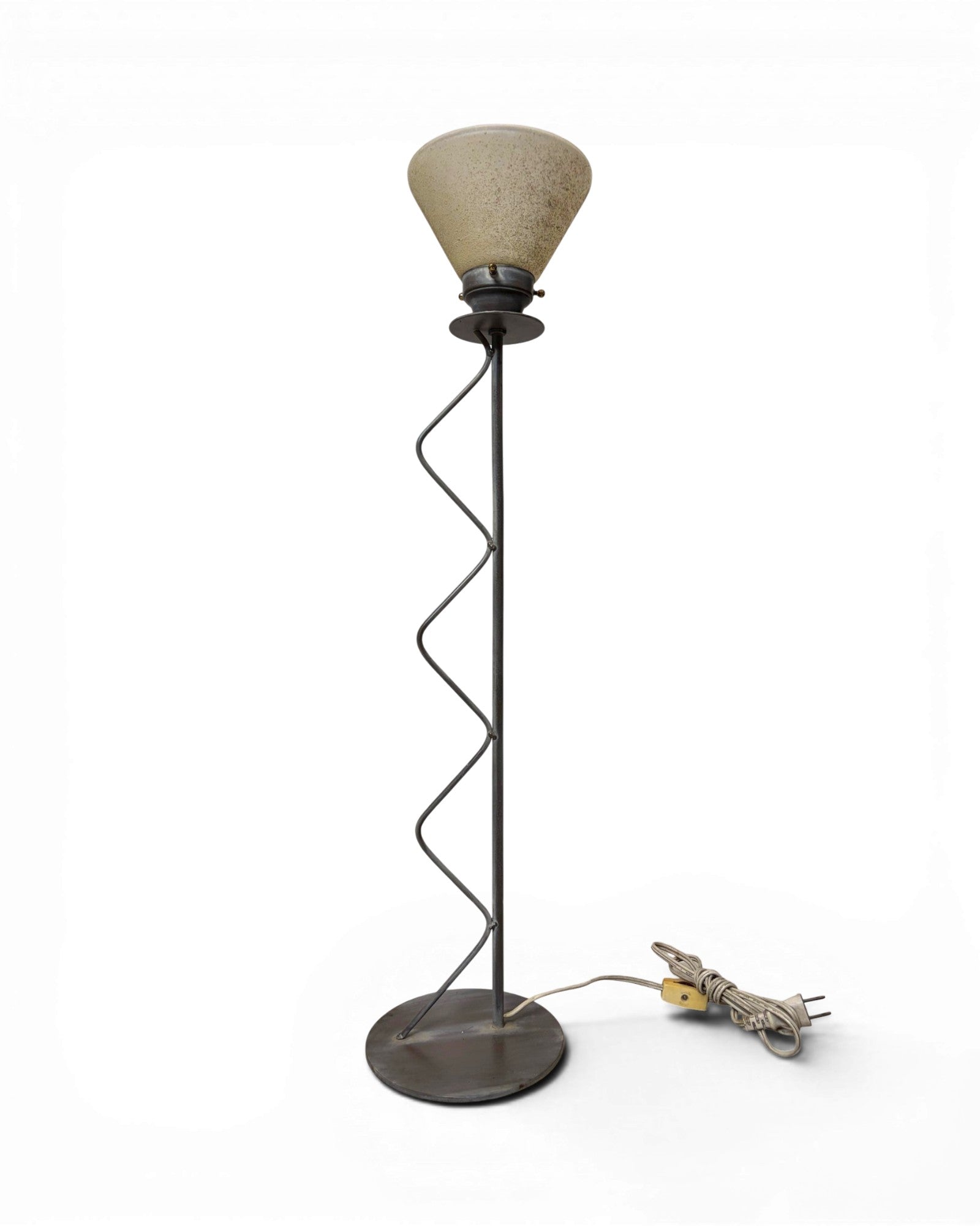 Postmodern Torchiere Wrought Iron Stem Floor Lamp