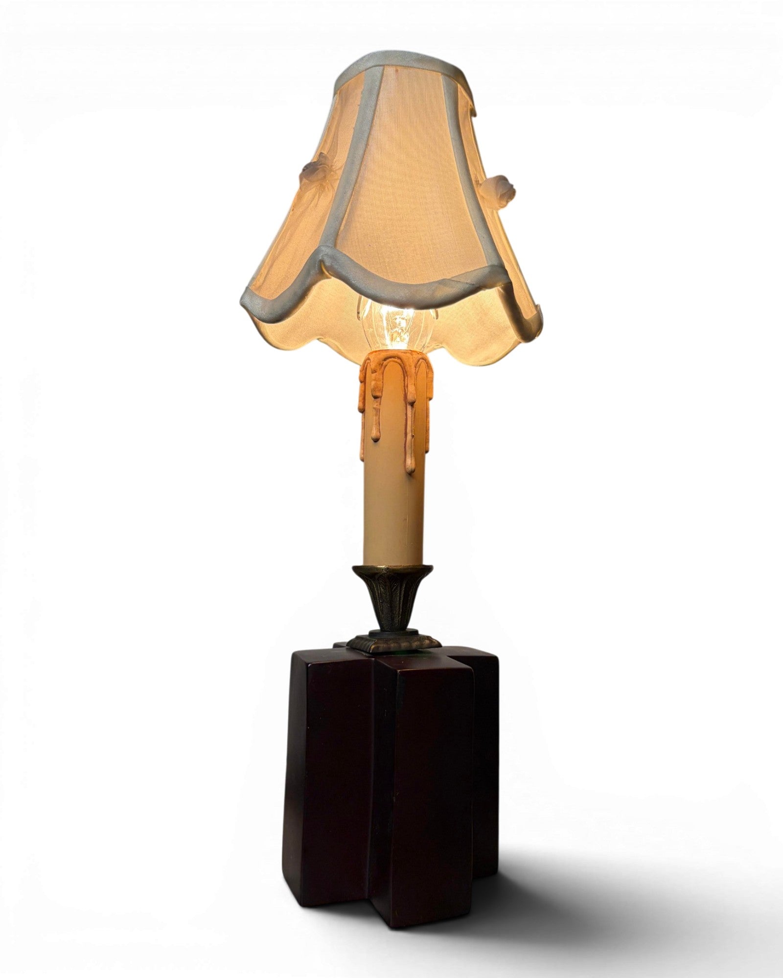Vintage Candle-Form Table Lamp