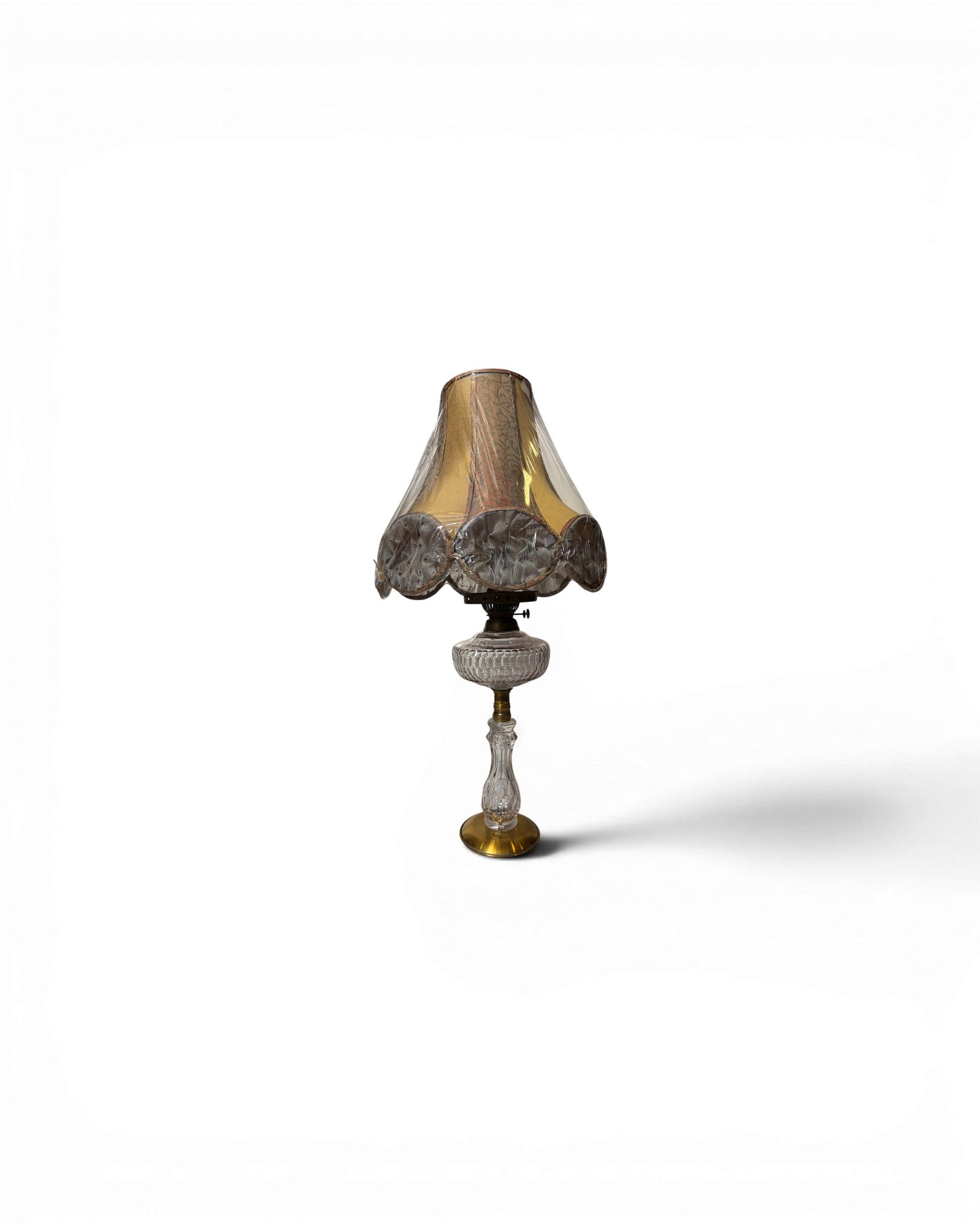 Vintage-Style Electrified Glass Table Lamp with Bell-Shaped Lampshade