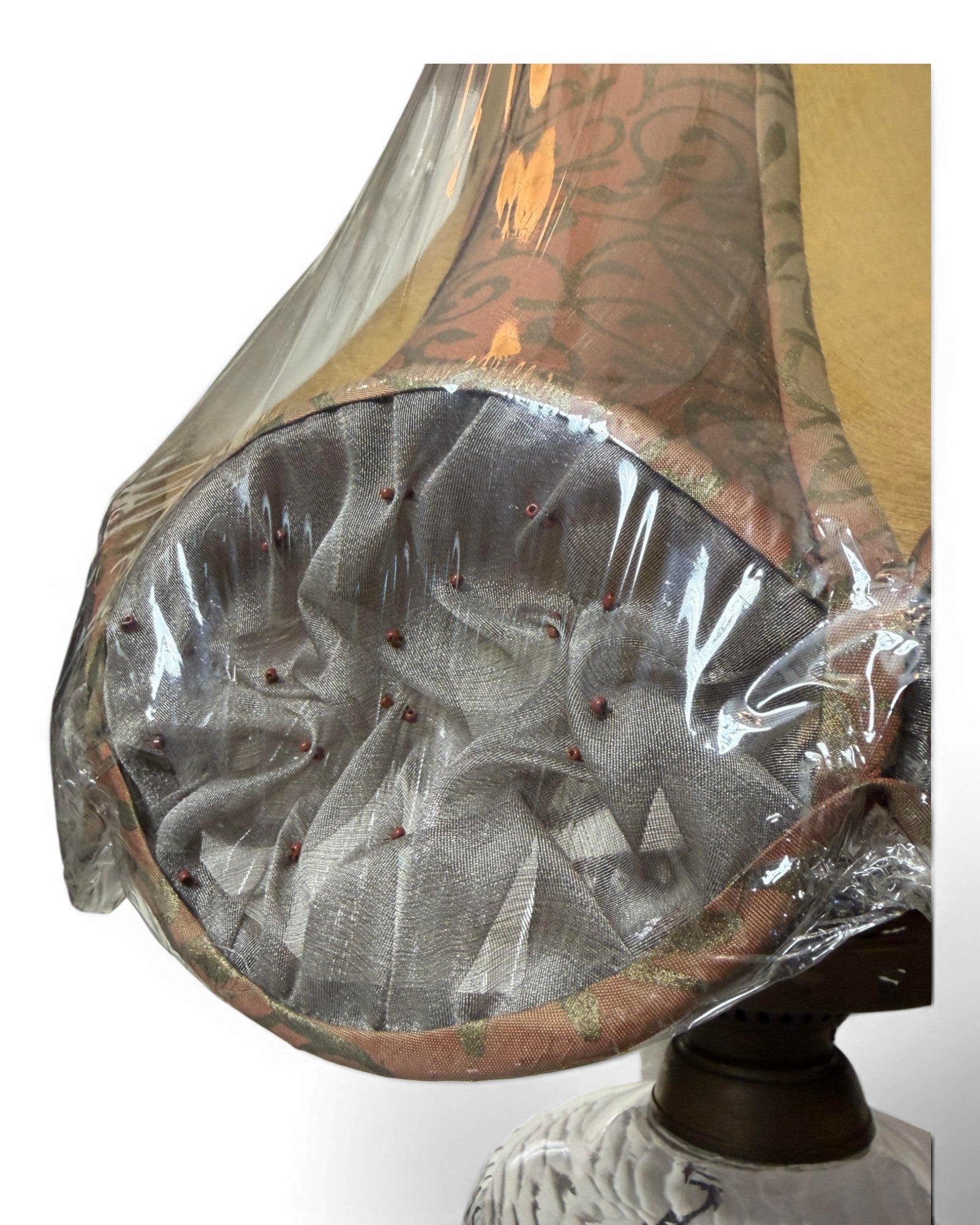Vintage-Style Electrified Glass Table Lamp with Bell-Shaped Lampshade