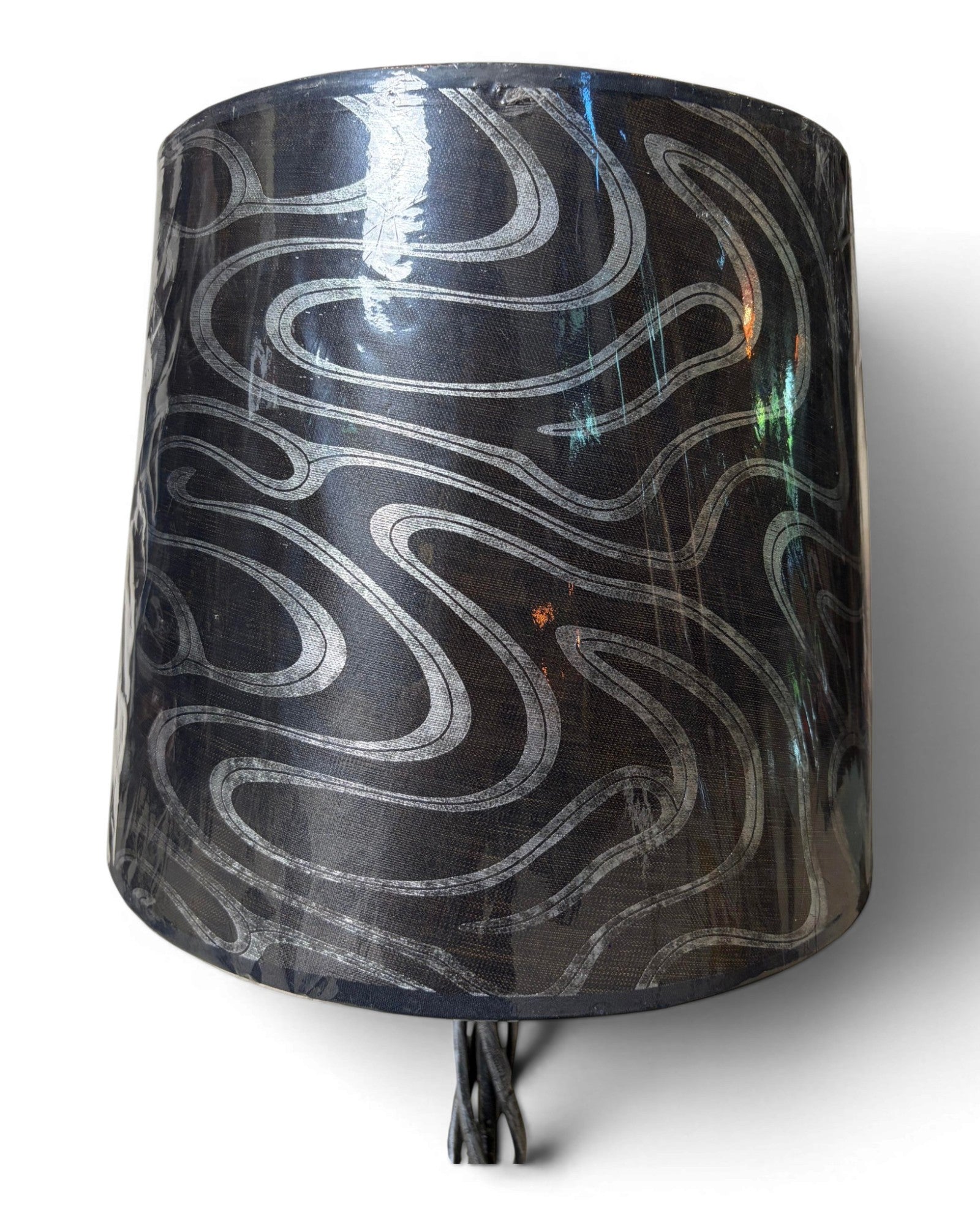 Twisted Silver Metal Table Lamp