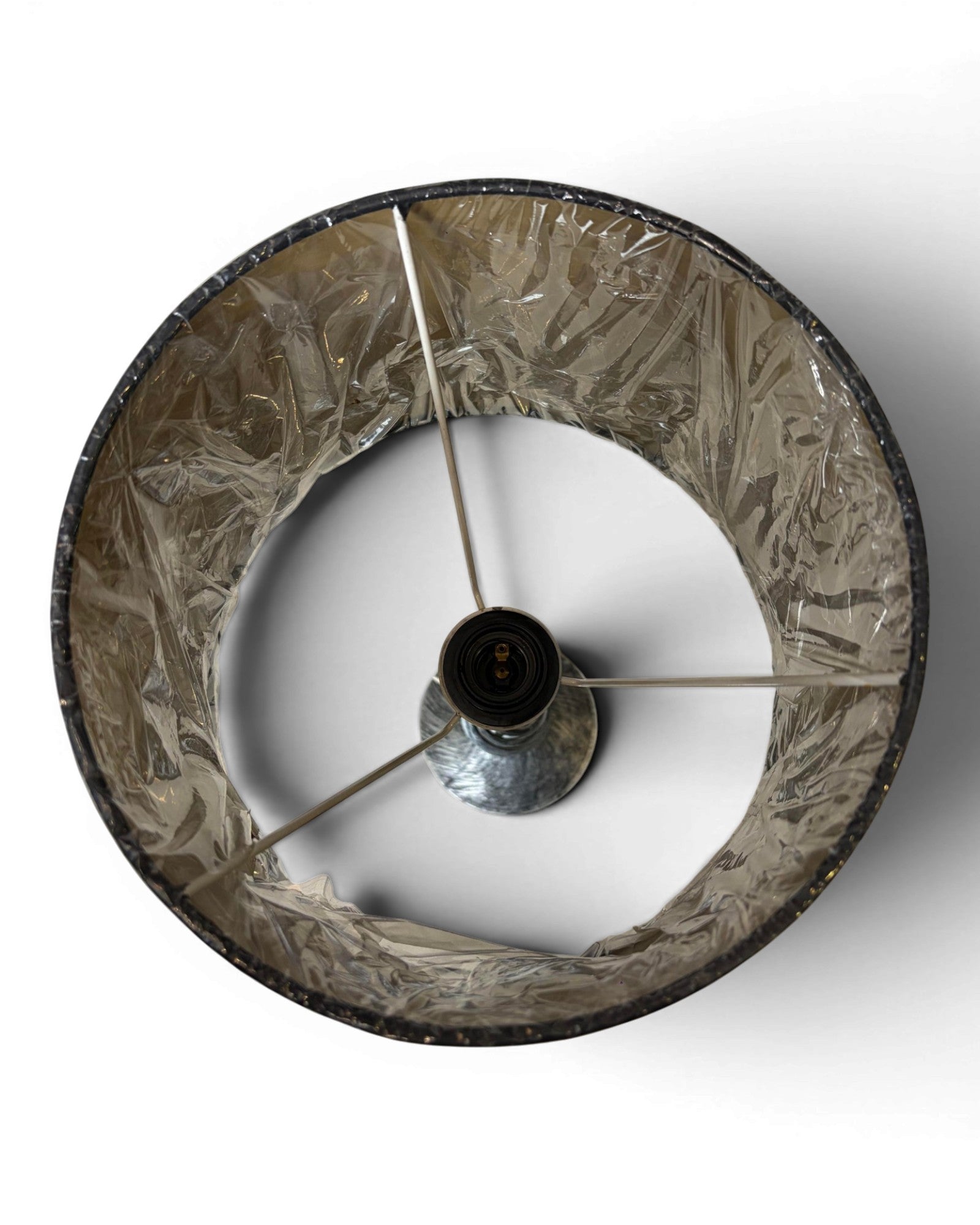 Twisted Silver Metal Table Lamp