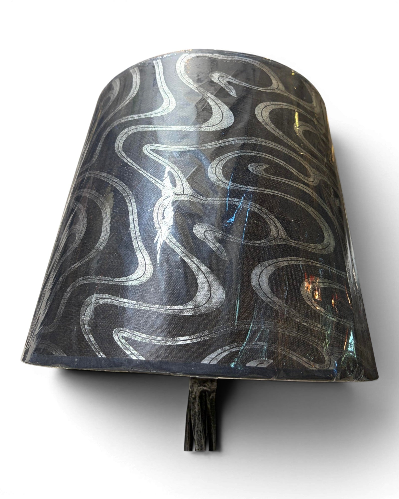 Twisted Silver Metal Table Lamp
