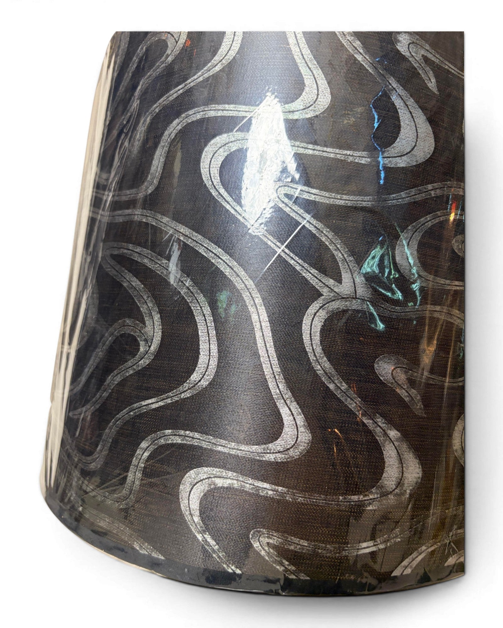 Twisted Silver Metal Table Lamp