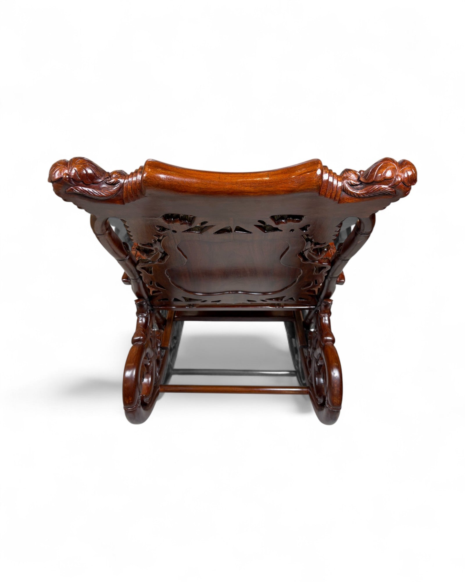 Chinese Mother-of-Pearl Inlaid Rosewood Rocking Recliner (Imperial-Style “Taishi” Chair)