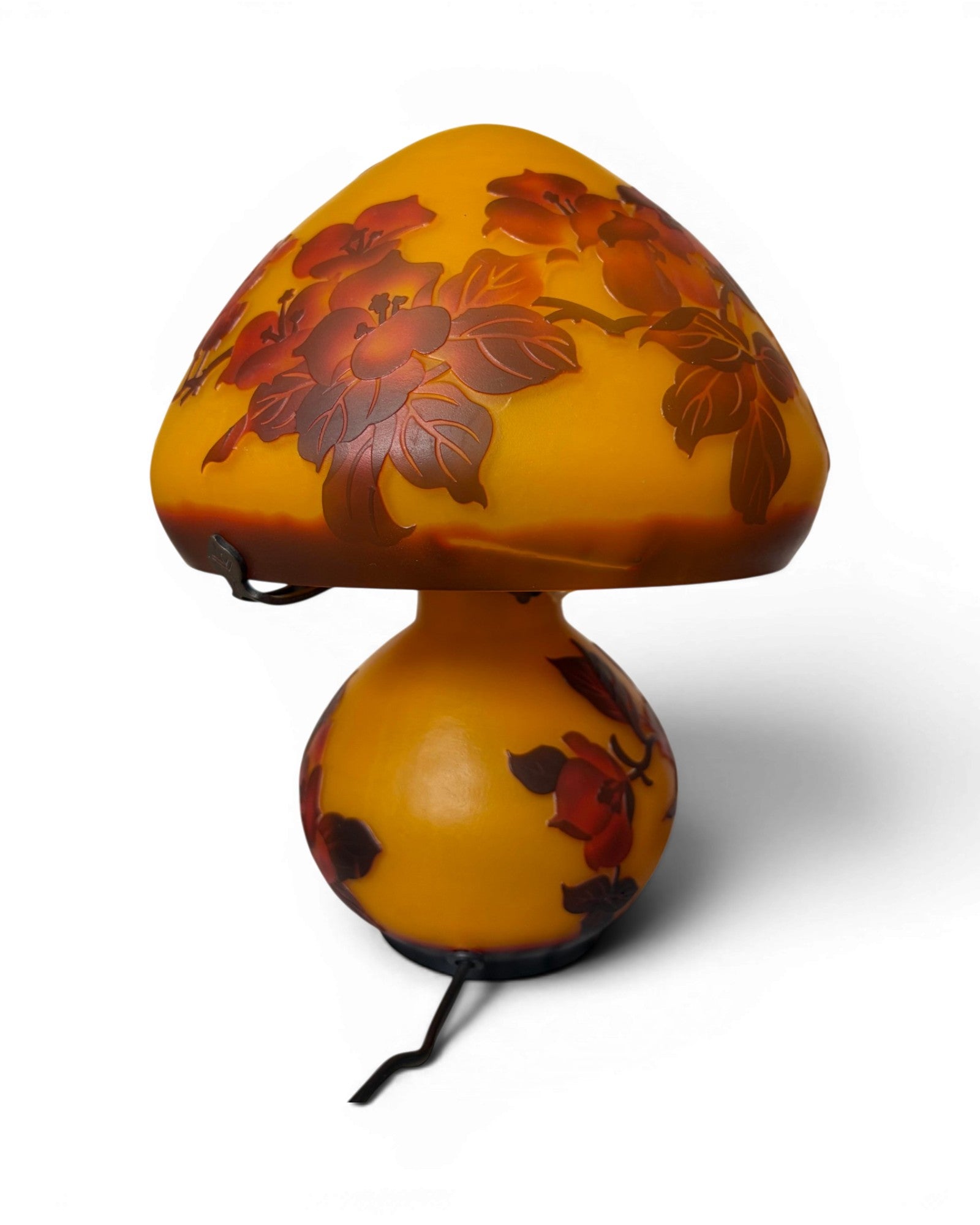 Art Nouveau Cameo Glass Table Lamp - Red